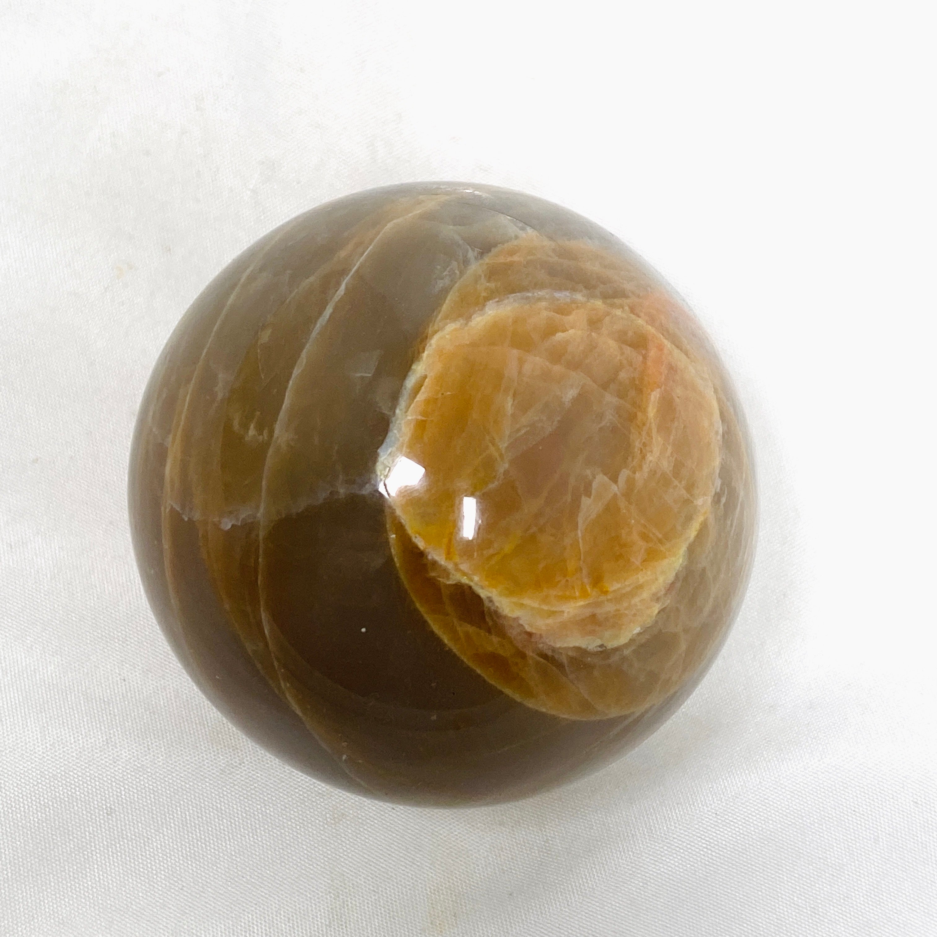 Natural Peach Moonstone Sphere PMS03 - Healing Crystal for Meditation, Yoga & Home Decor - Perfect for Spiritual Gifts & Energy Balancing
