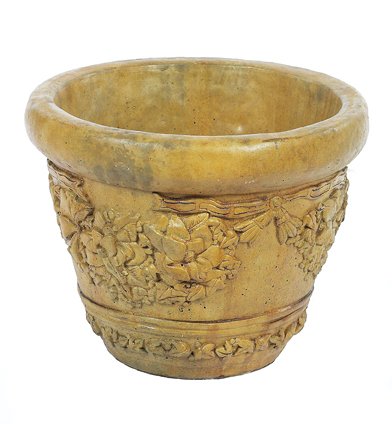 Magnolia Planter Pot - 13 Inch Tall x 17 Inch Diameter Autumn Wheat Color - Perfect for Indoor Plants, Outdoor Gardens & Home Decor