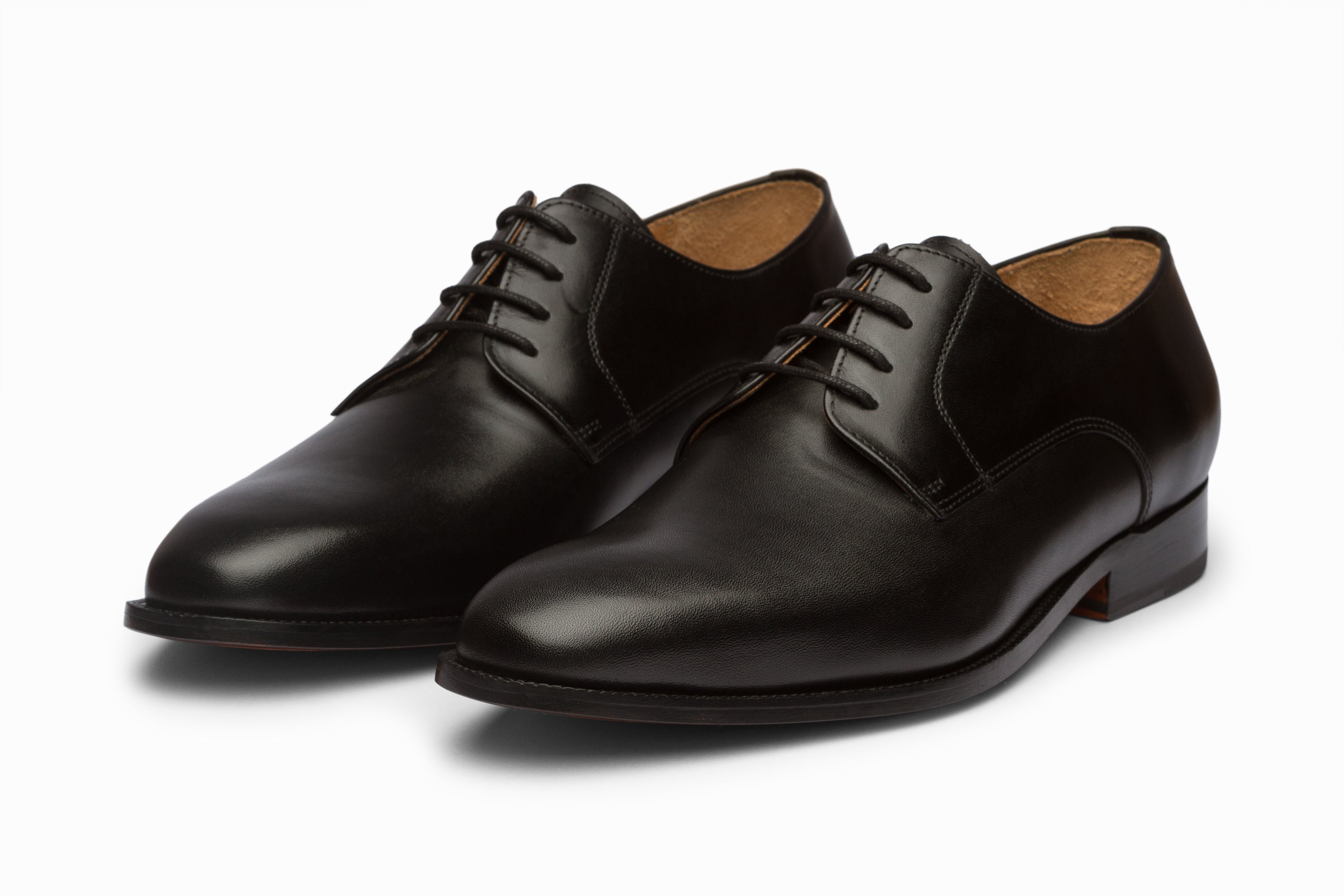 Men's Classic Plain Black Derby Shoes - Stylish & Comfortable Dress Shoes for Business, Office & Formal Occasions
