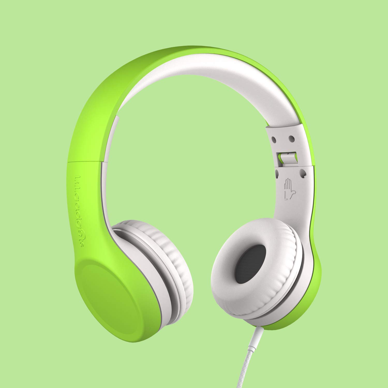 LilGadgets Connect+ Wired On-Ear Headphones for Kids - Volume Limiting & Noise Reduction with Built-in Microphone, SharePort Technology & SoftTouch Padding - Green Children's Headphones for School, Travel & Online Learning