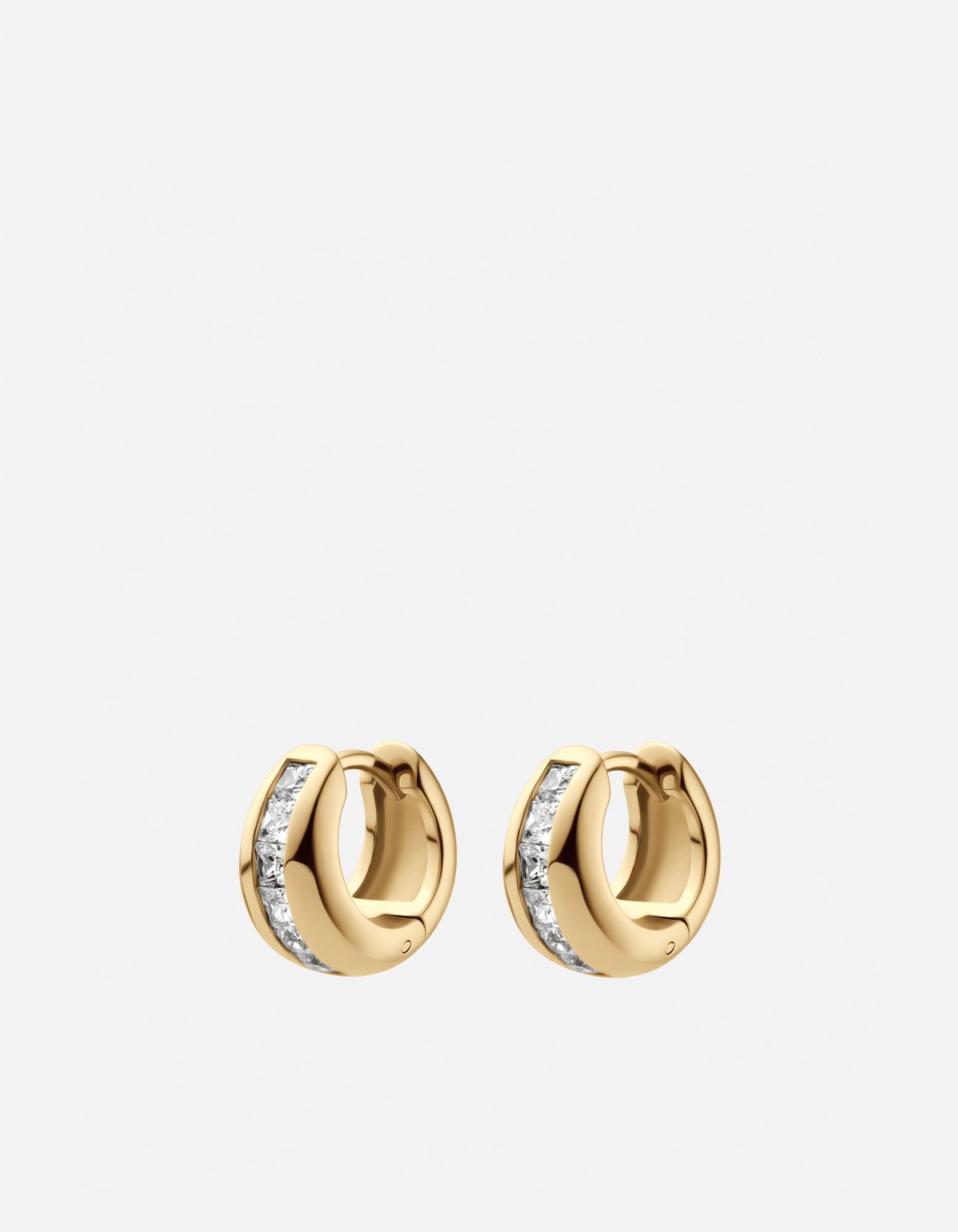 Xara Huggies Gold Vermeil Sapphire Earrings - 14K Gold Plated Huggie Hoop Earrings for Women - Perfect for Everyday Wear, Parties & Gifts