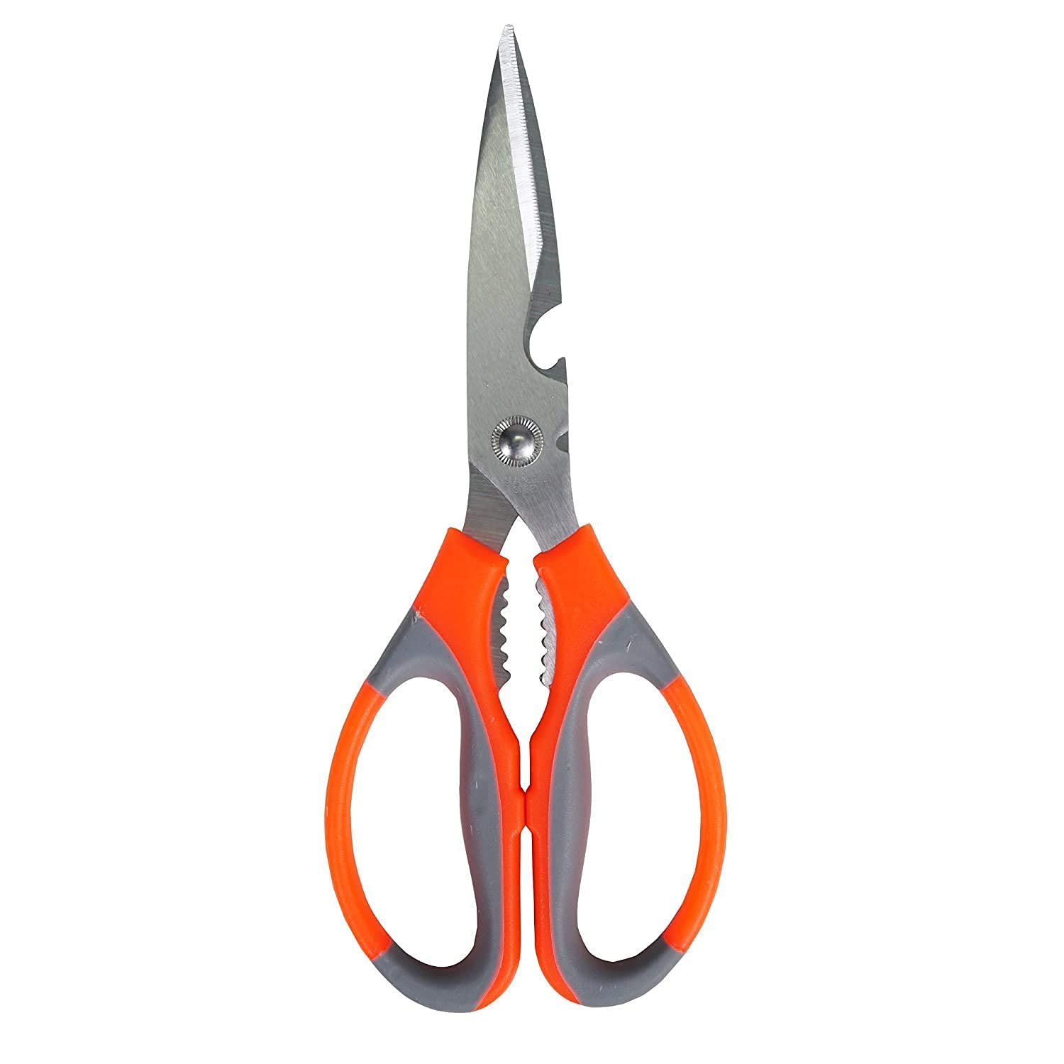 Multipurpose Stainless Steel Kitchen Scissors - Heavy Duty Household & Garden Shears with Bottle Opener, Fish Scale Remover, Nut Cracker - Perfect for Cooking, Seafood, Poultry, and DIY Projects