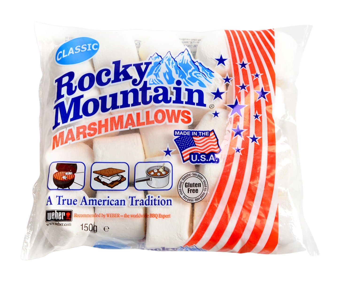 Original Rocky Mountain Marshmallows by Doumak - 150g (5.3oz) | Premium USA-Made Marshmallows for Hot Cocoa, Camping & Baking Treats