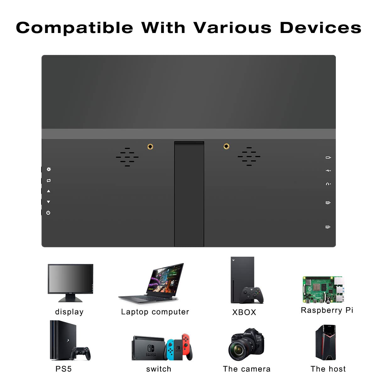 Prechen 11.6 Inch Portable Monitor - 1366x768 HD Screen with HDMI & USB-C - Compatible with PS3/PS4/Raspberry Pi - Dual Built-in Speakers & Adjustable Kickstand - Perfect for Gaming, Work & Travel