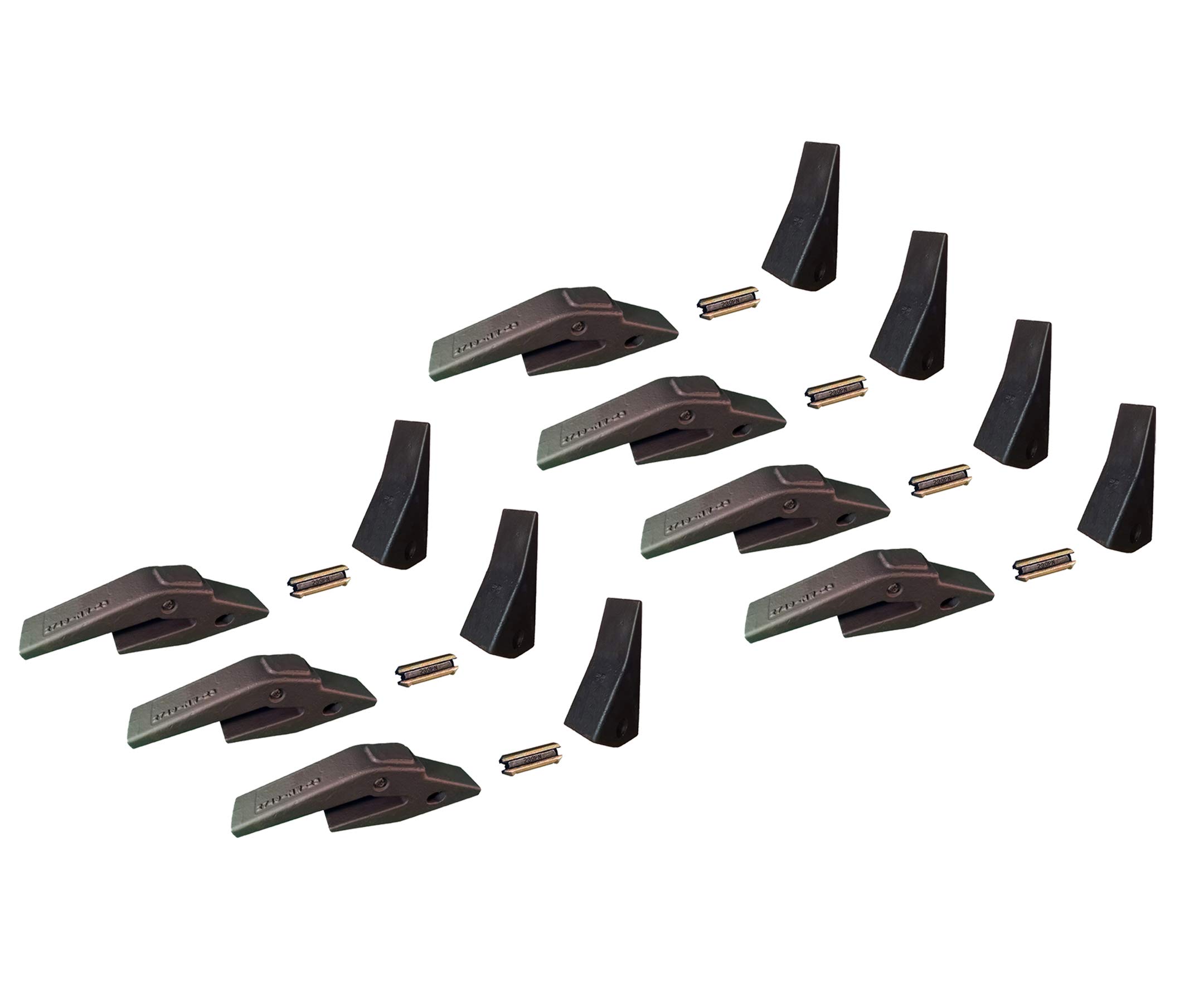 High-Quality Excavator/Backhoe Bucket Weld-On Shanks, Teeth & Pins - 2740-MW-23, 230, 230PN (7 Pack) for Heavy-Duty Construction & Digging Projects