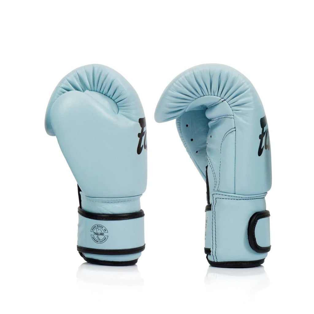 Fairtex BGV20 Pastel Blue Muay Thai Boxing Gloves - Premium Training Gloves for Kickboxing, MMA, Martial Arts & Fitness Workouts