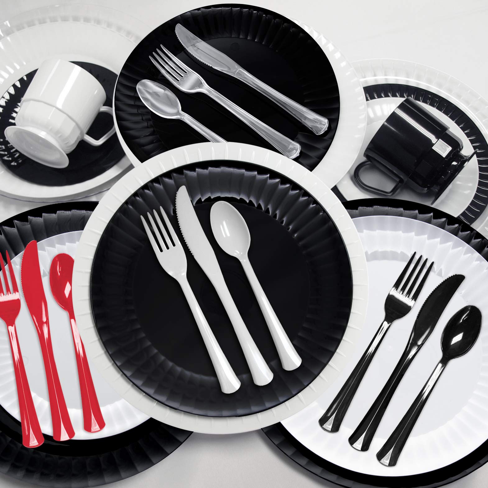 Extra Heavy Duty Hard Plastic Full Size Cutlery Set - 24-Piece Clear Disposable Knives, Forks & Spoons | Perfect for Parties, BBQs, Weddings & Large Gatherings