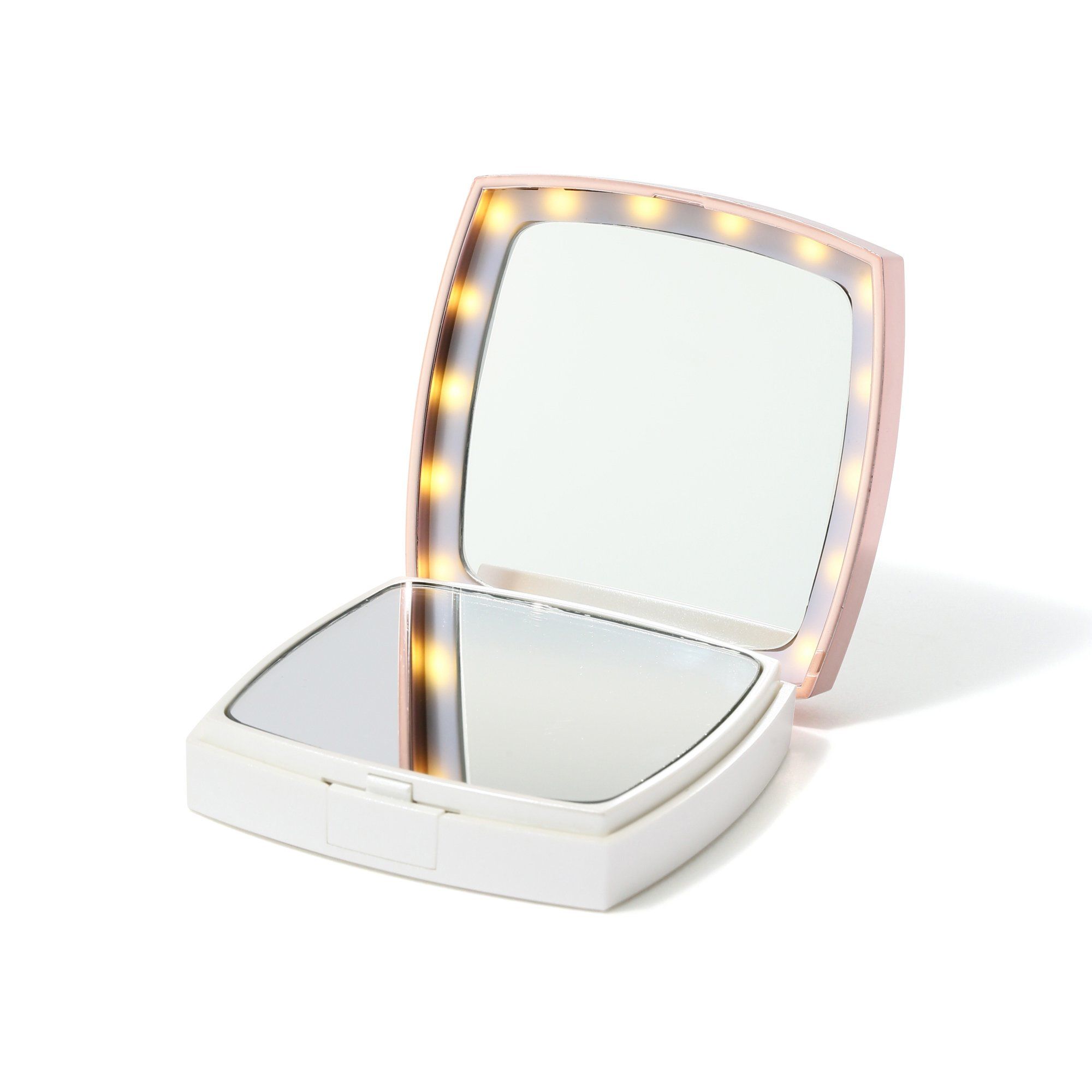Blanche LED Compact Mirror with Bright Light - Portable Makeup Mirror for Travel, Home, and Vanity - Perfect for Touch-Ups On The Go