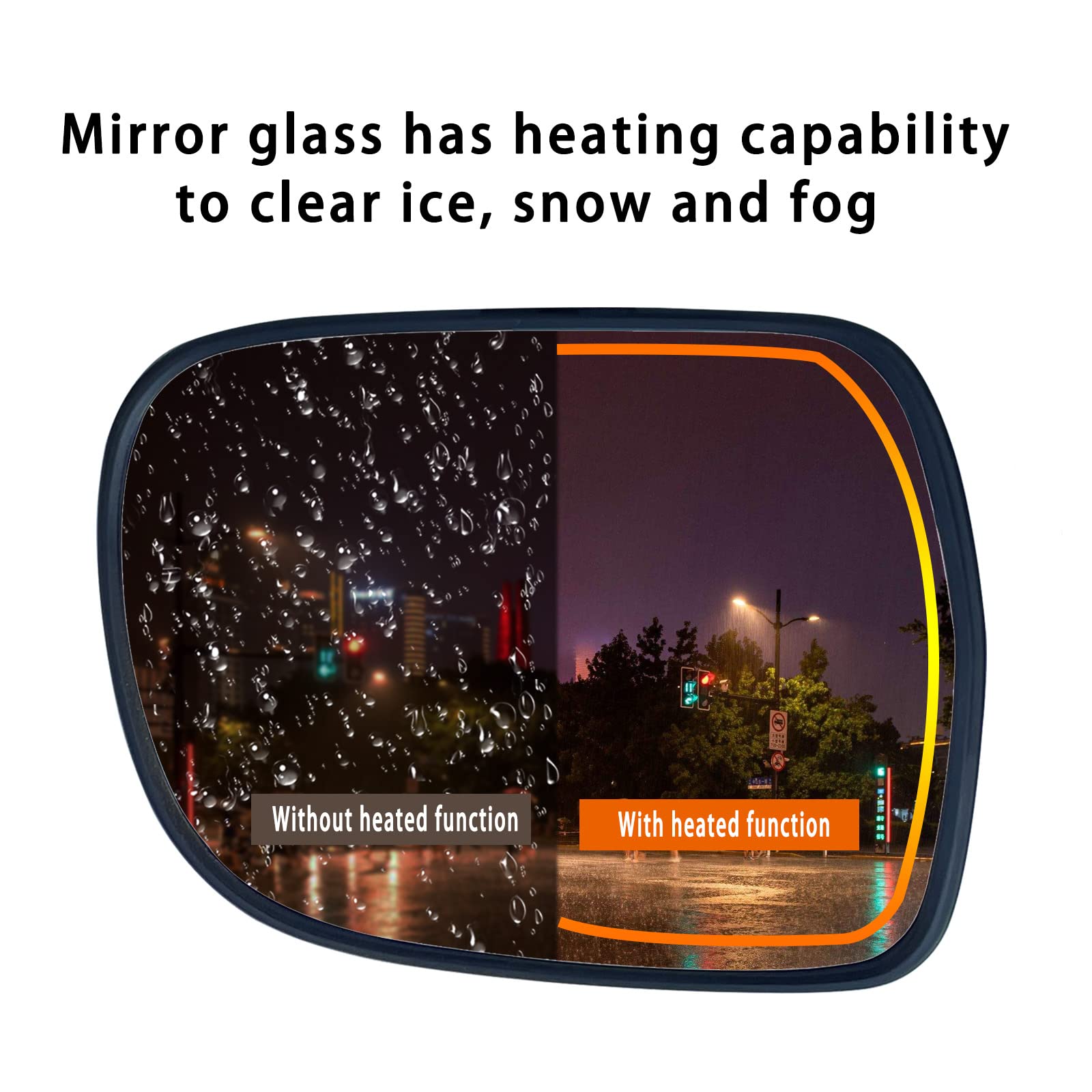 2004-2009 Lexus RX330 RX350 RX400h Passenger Side Mirror Replacement - Power Heated Right Convex Exterior Mirror with Backing Plate & Holder | Perfect for Winter Driving & Enhanced Visibility