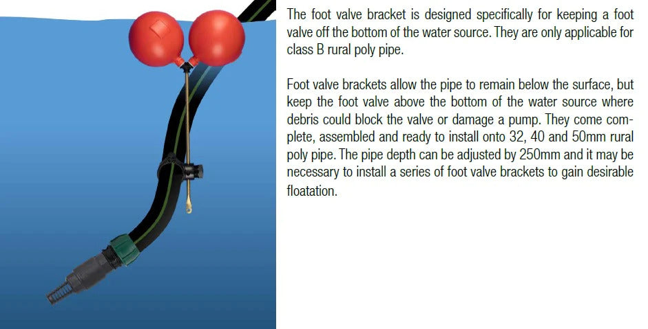 **Apex Pipe Float Foot Valve Bracket for Rural Poly Pipe – Durable Irrigation & Water Control Solution for Farms & Gardens**