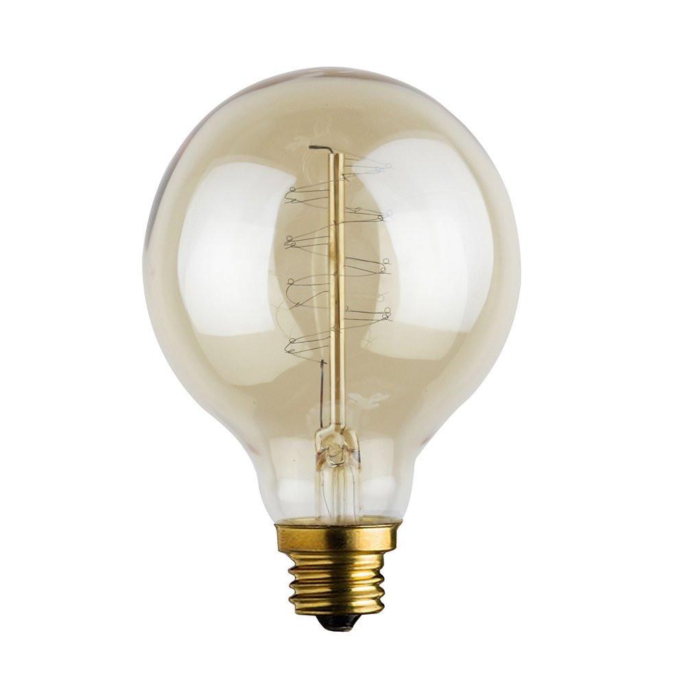 Vintage Edison Bulbs E26 Base Round Spiral Loop Filament Light Bulbs - 4.75 Inch Long - Perfect for Cafe, Restaurant & Home Decor Lighting