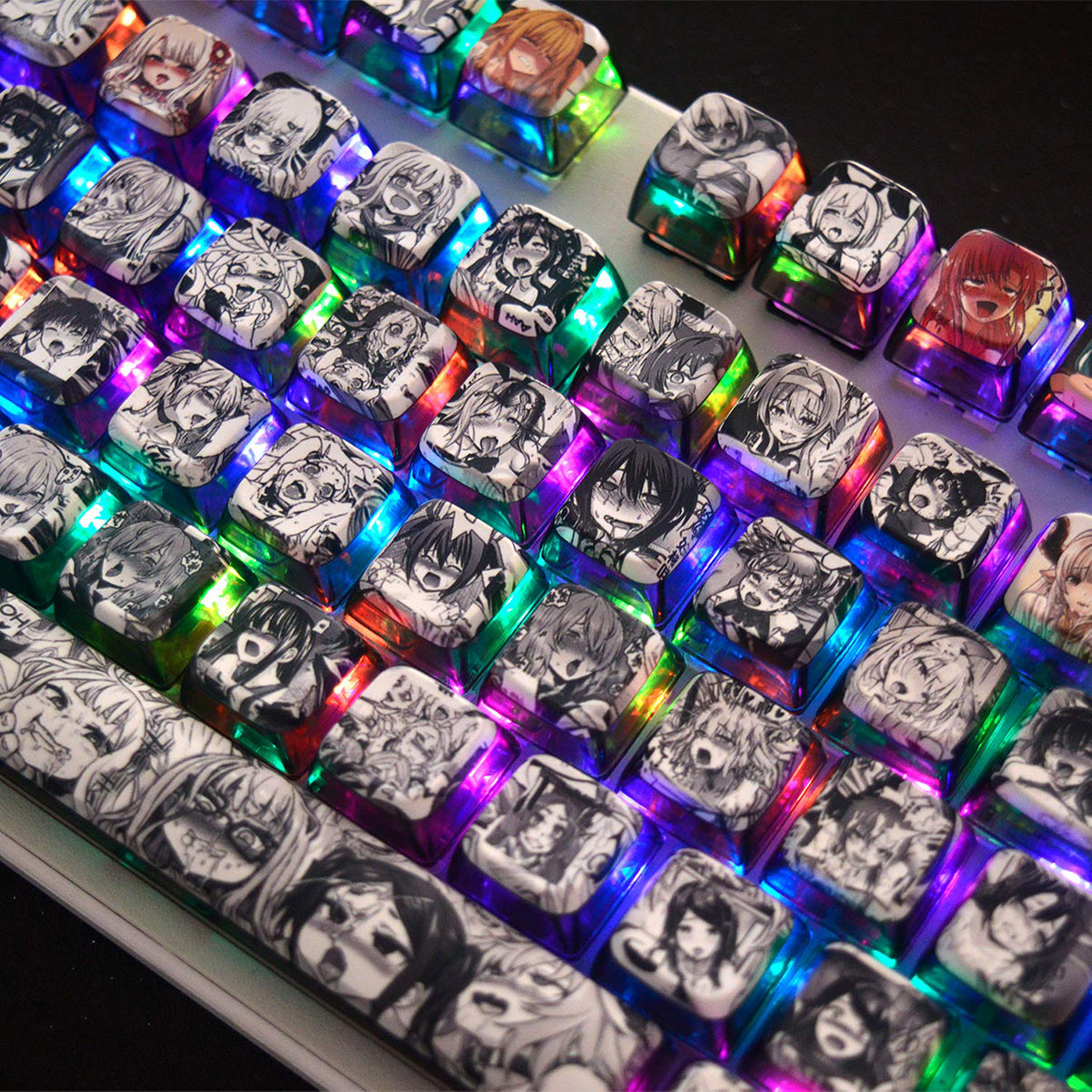 Anime Girl Keycap Set - Sublimation PBT Mechanical Keyboard Keycaps for Custom Gaming & Typing - Perfect for Anime Fans & PC Enthusiasts - Use for Gaming, Typing, and Keyboard Customization