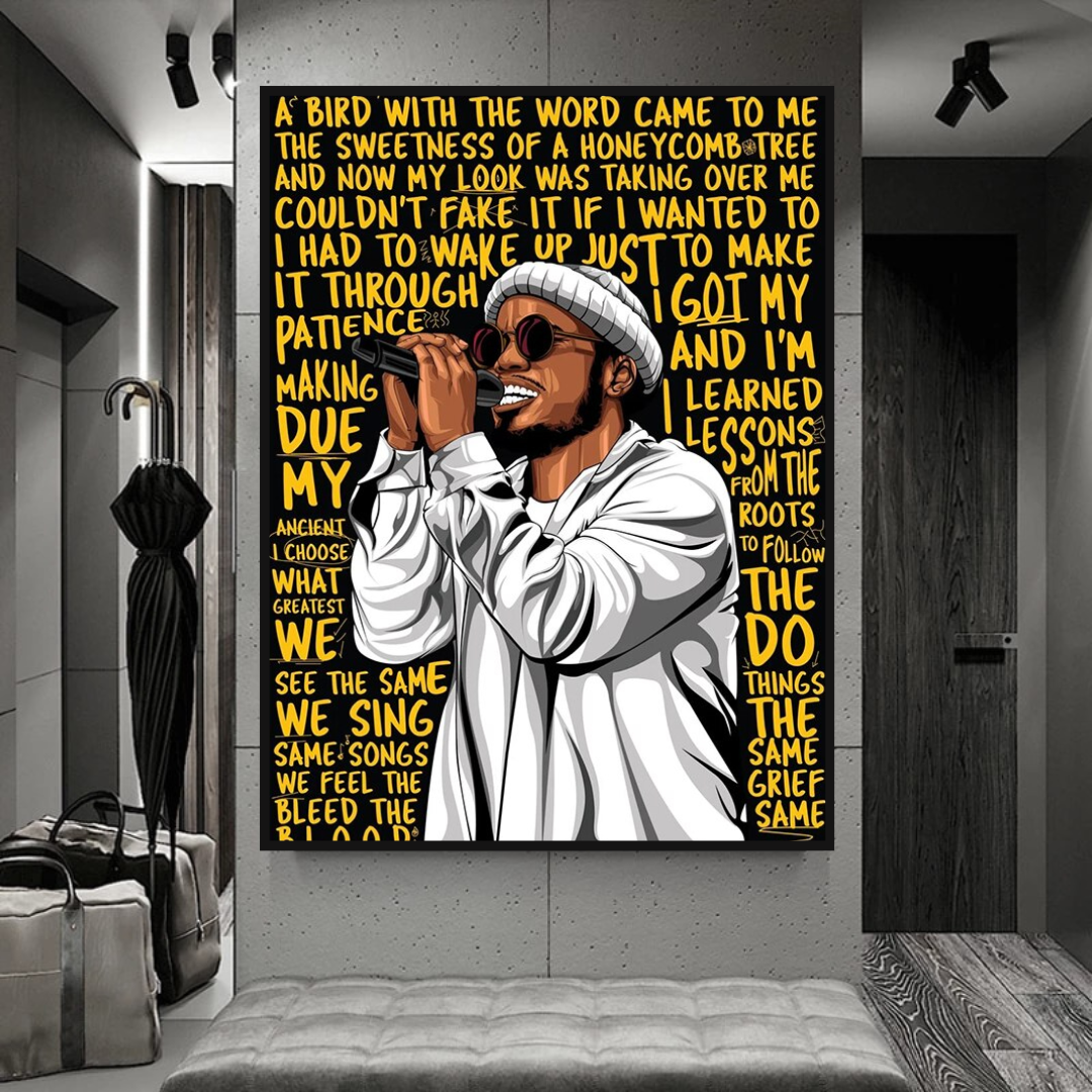 Anderson Paak Singer Rapper Canvas Wall Art Print - Music Inspired Home Decor for Bedroom, Living Room & Office - Perfect Gift for Fans & Music Lovers