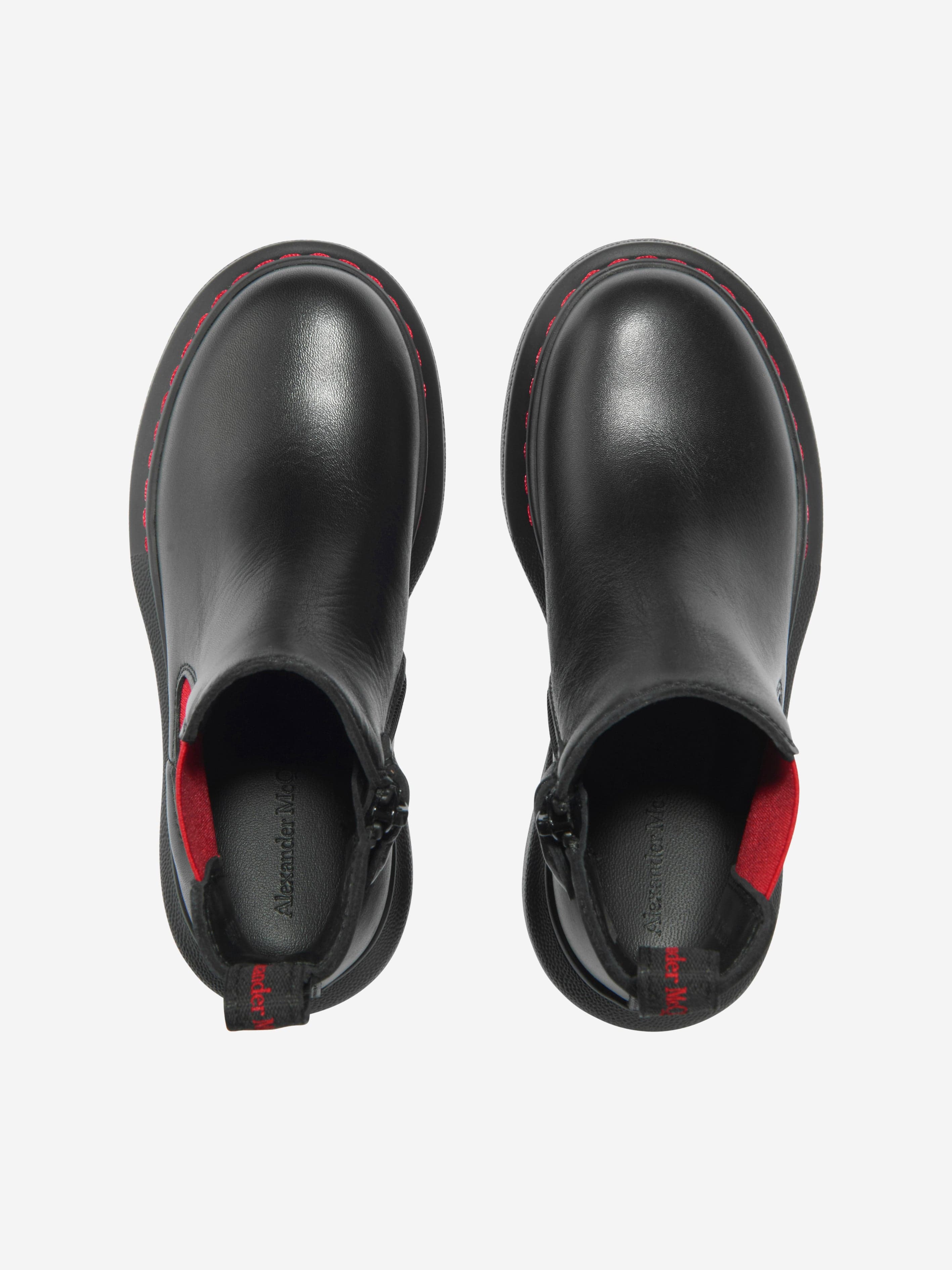 Alexander McQueen Kids Leather Chunky Chelsea Boots - Stylish & Comfortable Ankle Boots for Boys & Girls - Perfect for School, Parties & Outdoor Activities