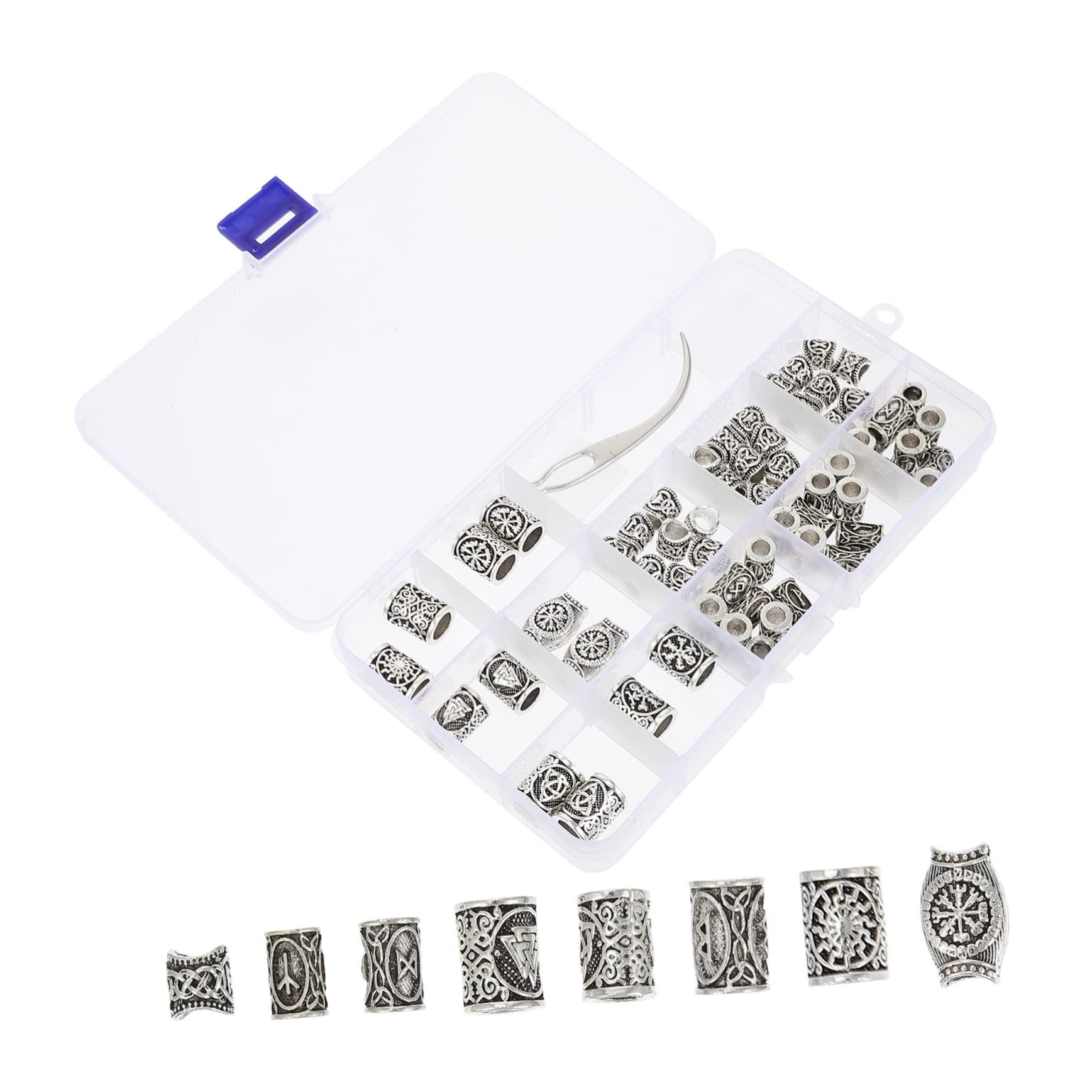 Mikinona 61pcs African Beads Hair Extension Rings Set - Dreadlock & Braiding Accessories for Women, Hair Jewelry & Beard Rings - Perfect for Boho, Festival & Everyday Hairstyles