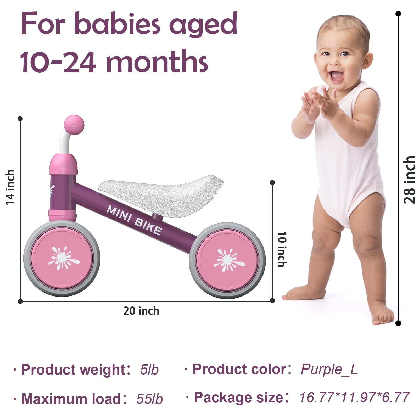 Best Baby Balance Bike for 1 Year Old Boys & Girls - No Pedal 4-Wheel Toddler Bike | Perfect First Birthday Gift & Learning Toy for Standing to Running | Ideal for Indoor Play, Outdoor Park Rides & Early Childhood Development