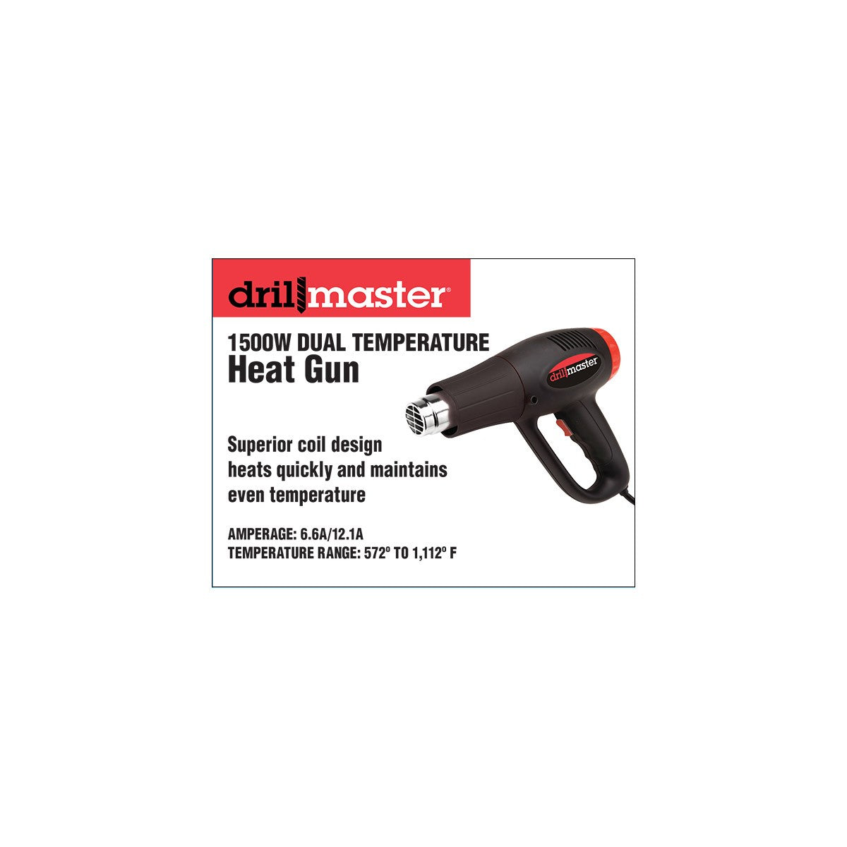 1500W Dual Temperature Heat Gun - Professional Hot Air Tool for Shrink Wrapping, Paint Stripping, Thawing Pipes & DIY Projects
