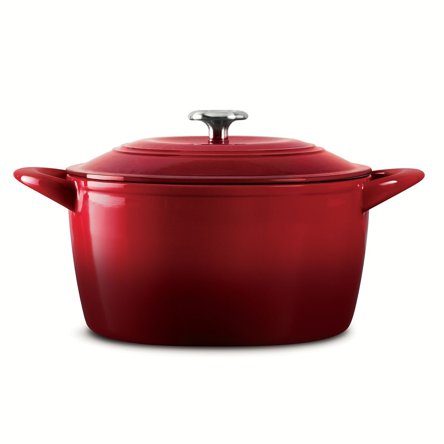 TRAMONTINA 6.5 Quart Round Dutch Oven - Enameled Cast Iron Cookware with Ombre Red Finish | Perfect for Braising, Stewing & Baking Bread | Stovetop to Oven Safe
