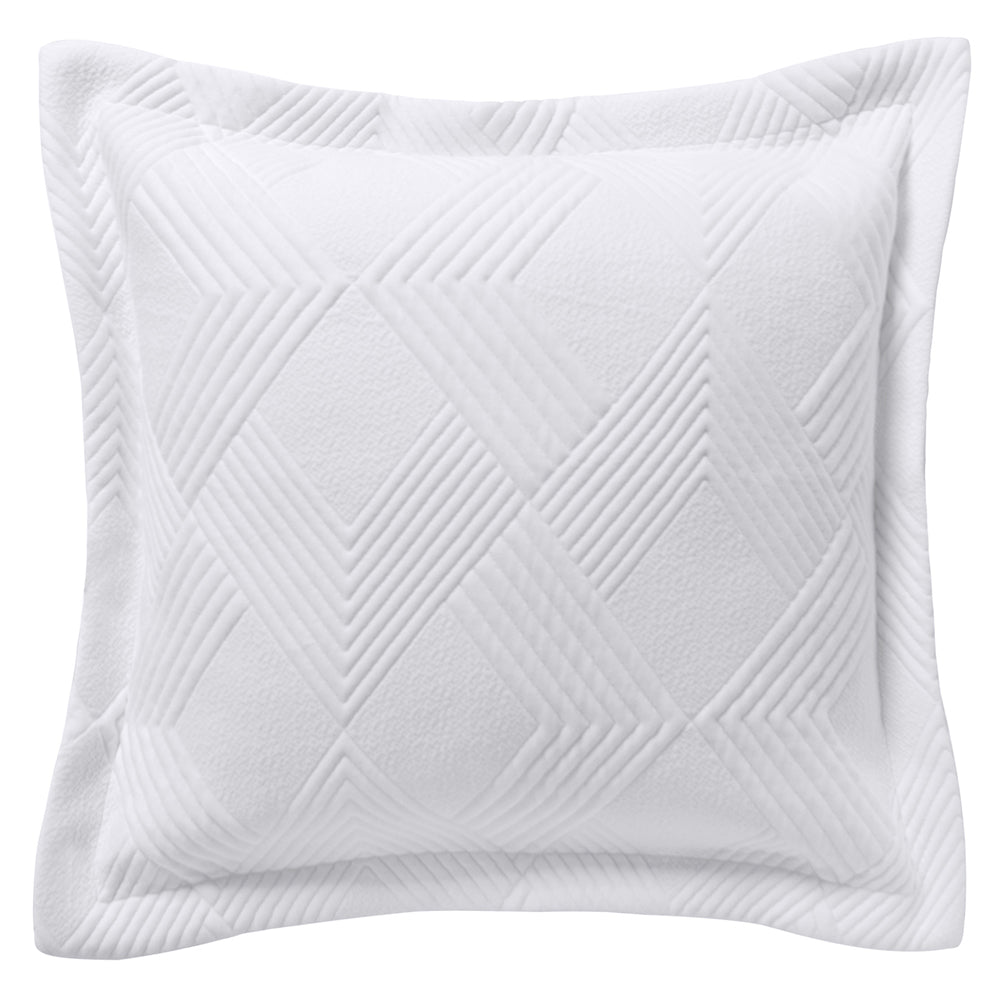 Premium Cassiano White European Pillowcase Set - 100% Cotton Luxury Bedding for Home & Hotel Use - Soft & Breathable Pillow Covers for Ultimate Comfort in Bedroom, Guest Room or Airbnb