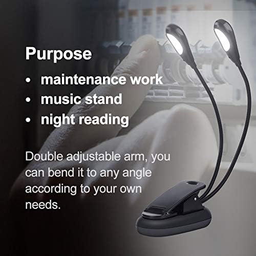 Adjustable LED Clip-On Reading Light with 8 Bright LEDs - Perfect for E-Readers, Books & Bed Headboards - Ideal for Night Reading, Travel & Bedtime Use
