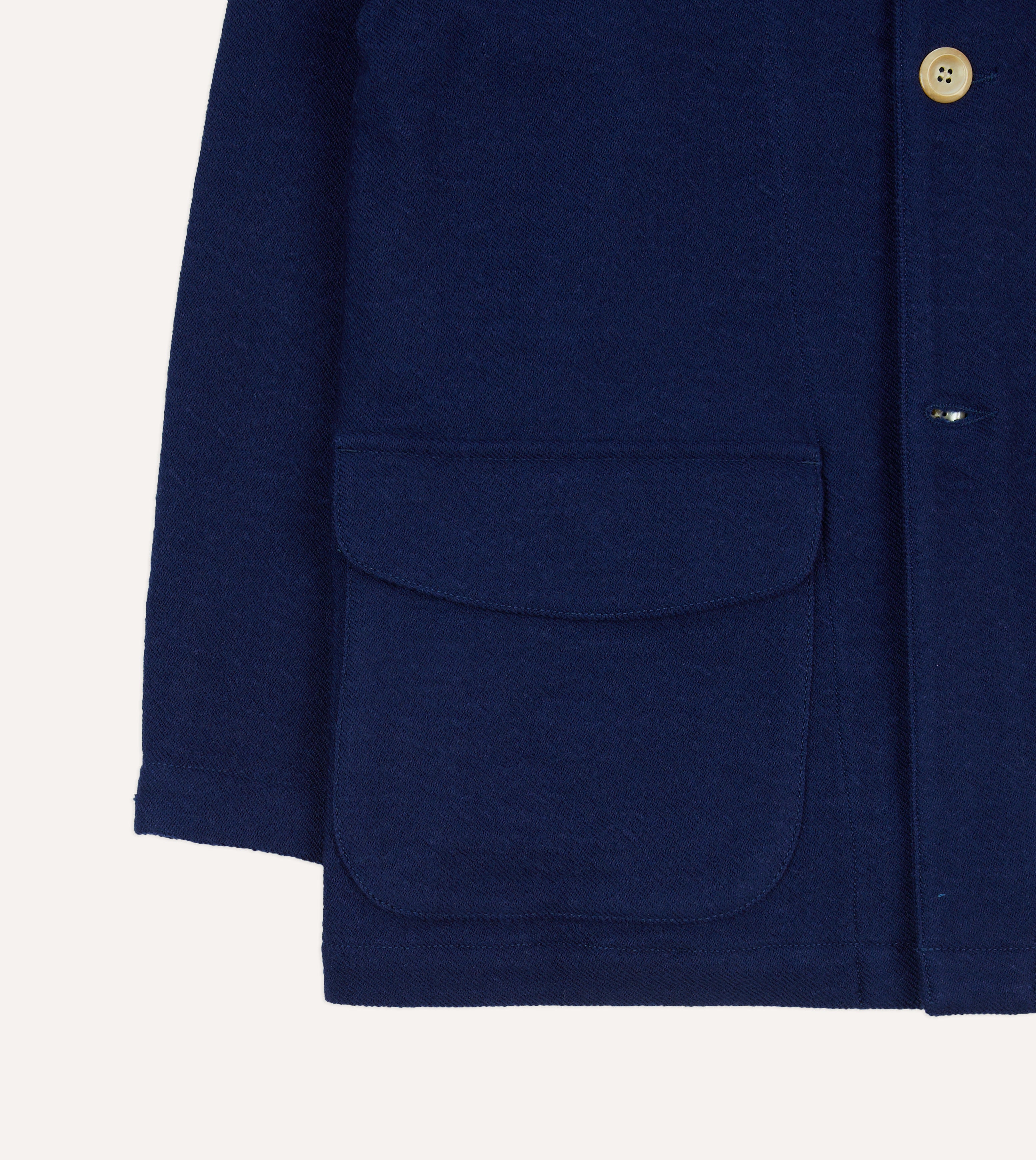 Blue Wool Linen Chore Jacket with 3 Pockets - Durable Workwear for Outdoor Activities, Gardening & Casual Wear