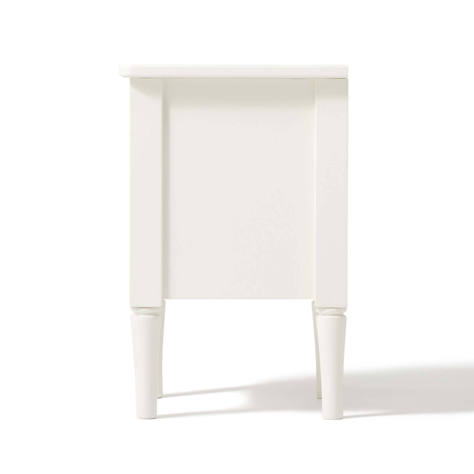Modern White Nightstand with Drawer - 13.8