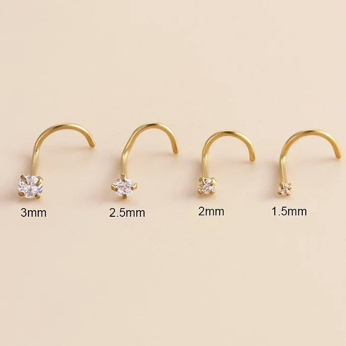 18K Gold Small Nose Stud Piercing Jewelry - Dainty Nose Ring for Women | Perfect for Everyday Wear, Special Occasions & Gifts
