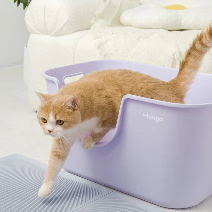 Premium Mango Wood Cat Litter Box Tray - Open Design for Small & Medium Cats | Comfortable & Easy Access | Perfect for Home, Apartment, or Travel Use