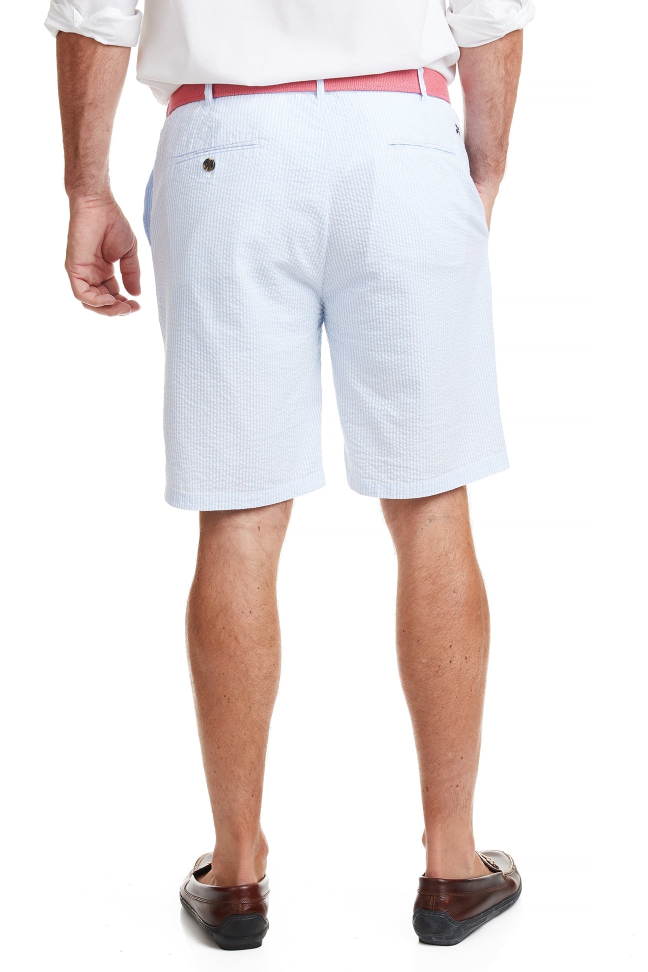Cisco Short Sleeve Blue Seersucker Shirt for Men - Lightweight Summer Casual Wear for Office & Outdoor Activities