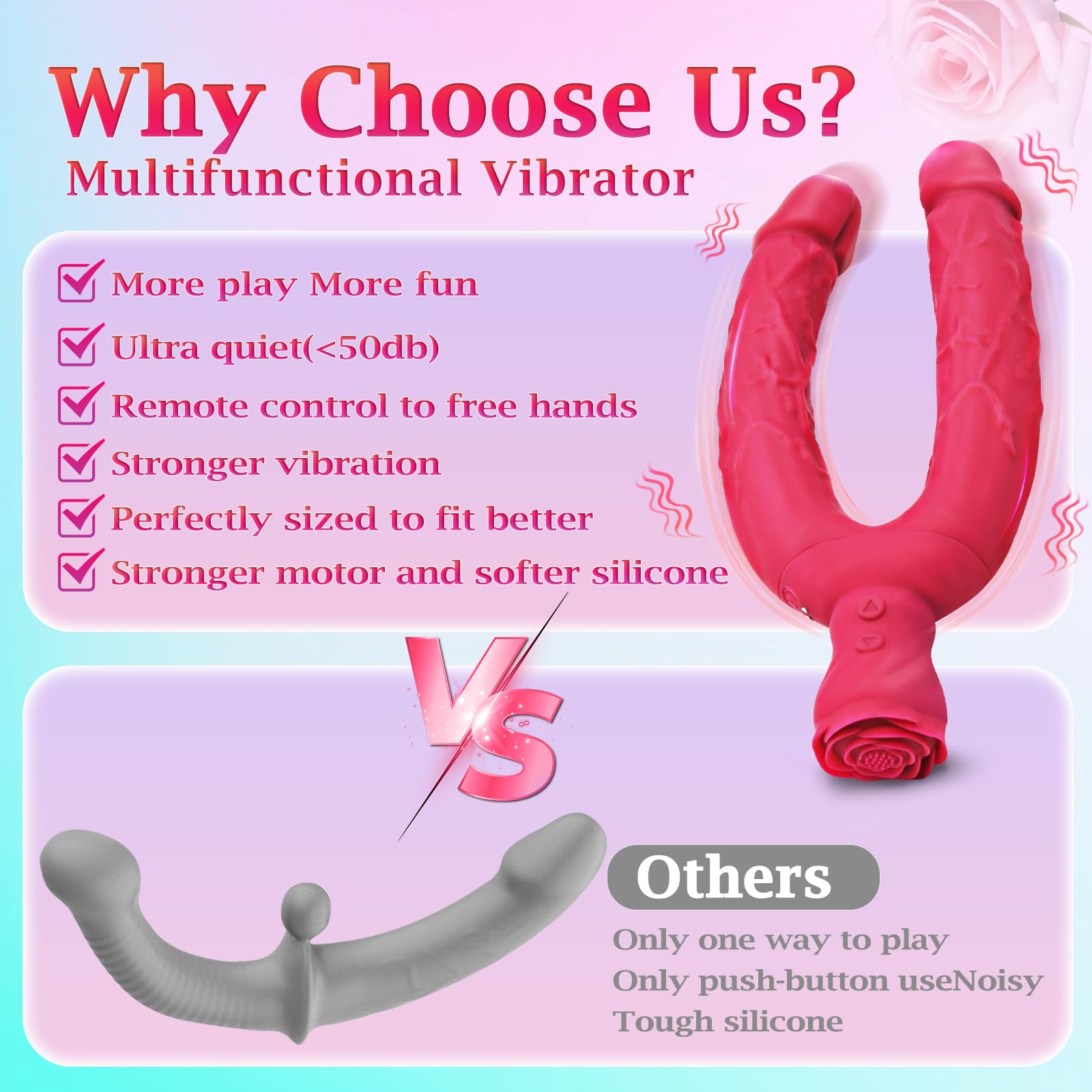 Dual Head Vibrating Dildo for Women - 10 Speed G-Spot & Anal Stimulator - Large Lesbian Sex Toy for Couples & Solo Play - Perfect for Couples Intimacy & Adult Playtime