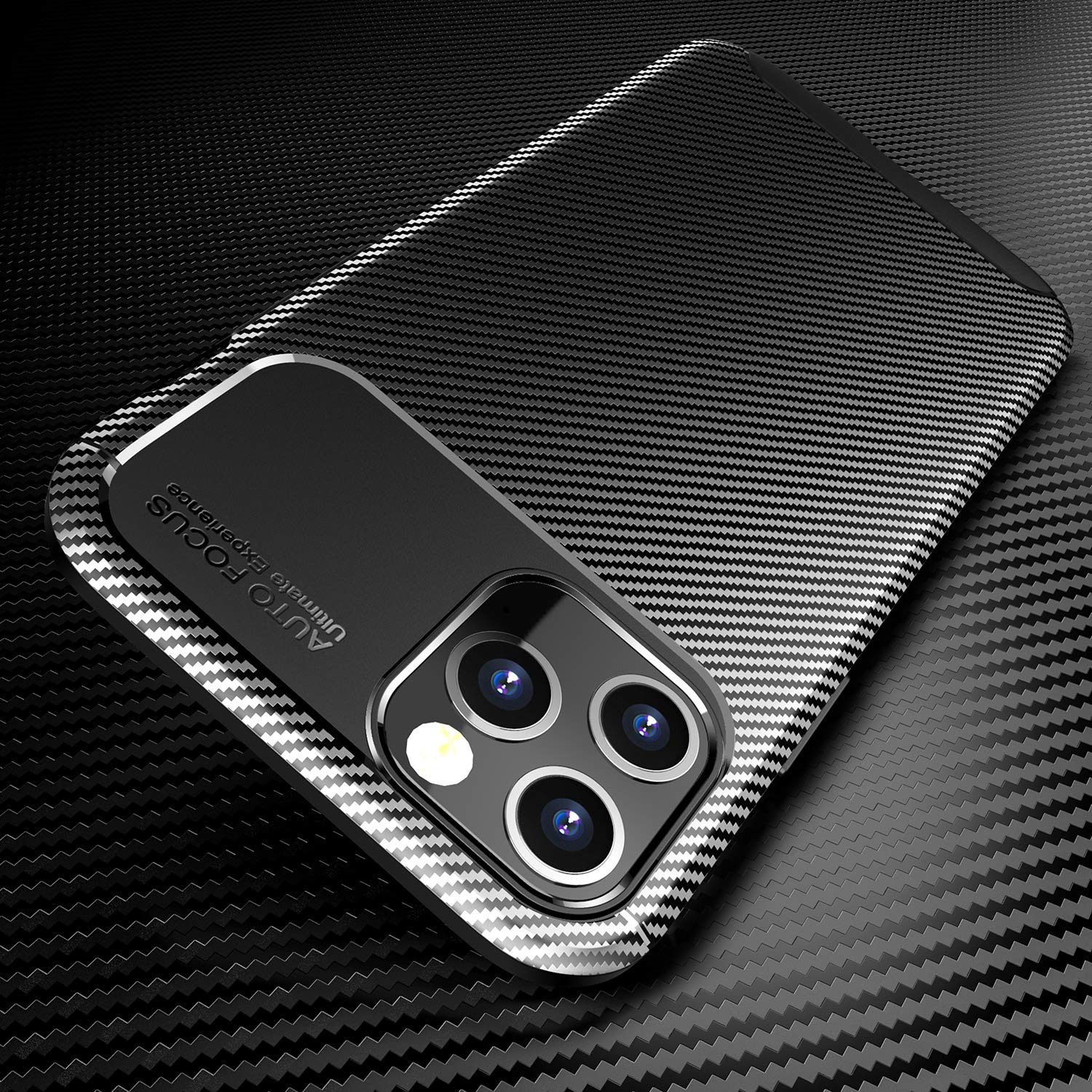Carbon Fiber iPhone 12 Pro Max Case (6.7 Inch) - Anti-Scratch Shockproof Protective Cover with Premium Texture Design | Perfect for Daily Use, Travel & Outdoor Activities (Carbon Coffee)