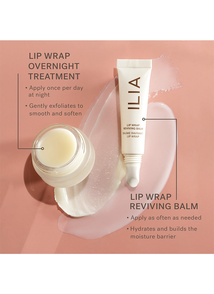 ILIA Beauty Lip Wrap Reviving Balm - Hydrating & Nourishing Lip Treatment for Dry, Chapped Lips | Perfect for Daily Use, Night Care & Makeup Prep