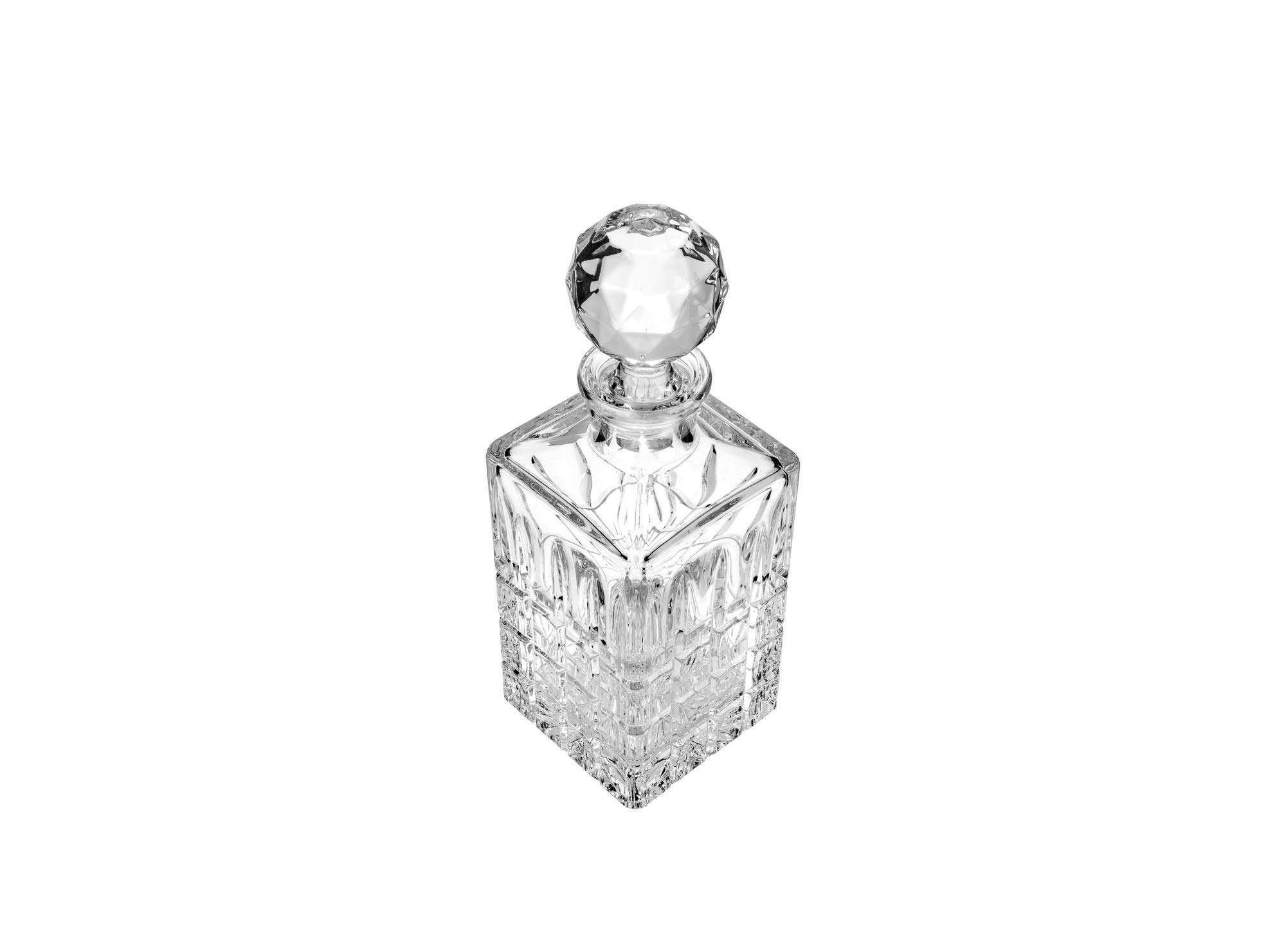 Bohemian Crystal Whiskey Decanter Set with 6 Glasses - Elegant Bourbon Carafe & Tumblers for 6 People - Perfect for Home Bars, Dinner Parties & Gift Giving