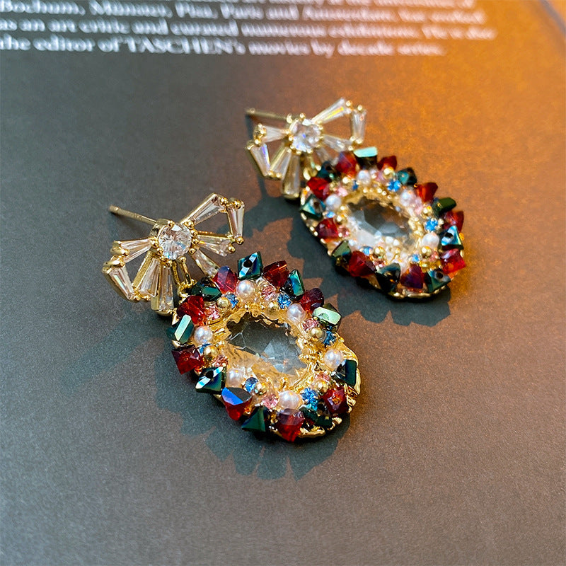 Boho Pearl Bow Drop Earrings for Women - Colorful Handmade Dangle Earrings | HE11153 | Perfect for Weddings, Parties & Boho Fashion