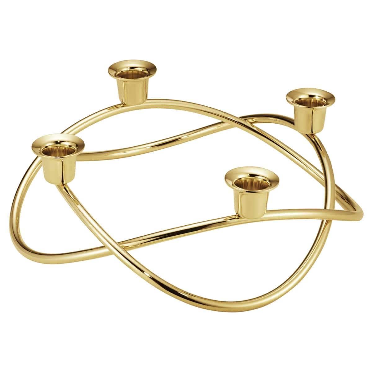 Georg Jensen Season Candle Holder - 18K Gold Plated Stainless Steel Candlestick - Maria Berntsen Design - Elegant Christmas & Holiday Home Decor for Dining Table, Mantel, and Gift Giving