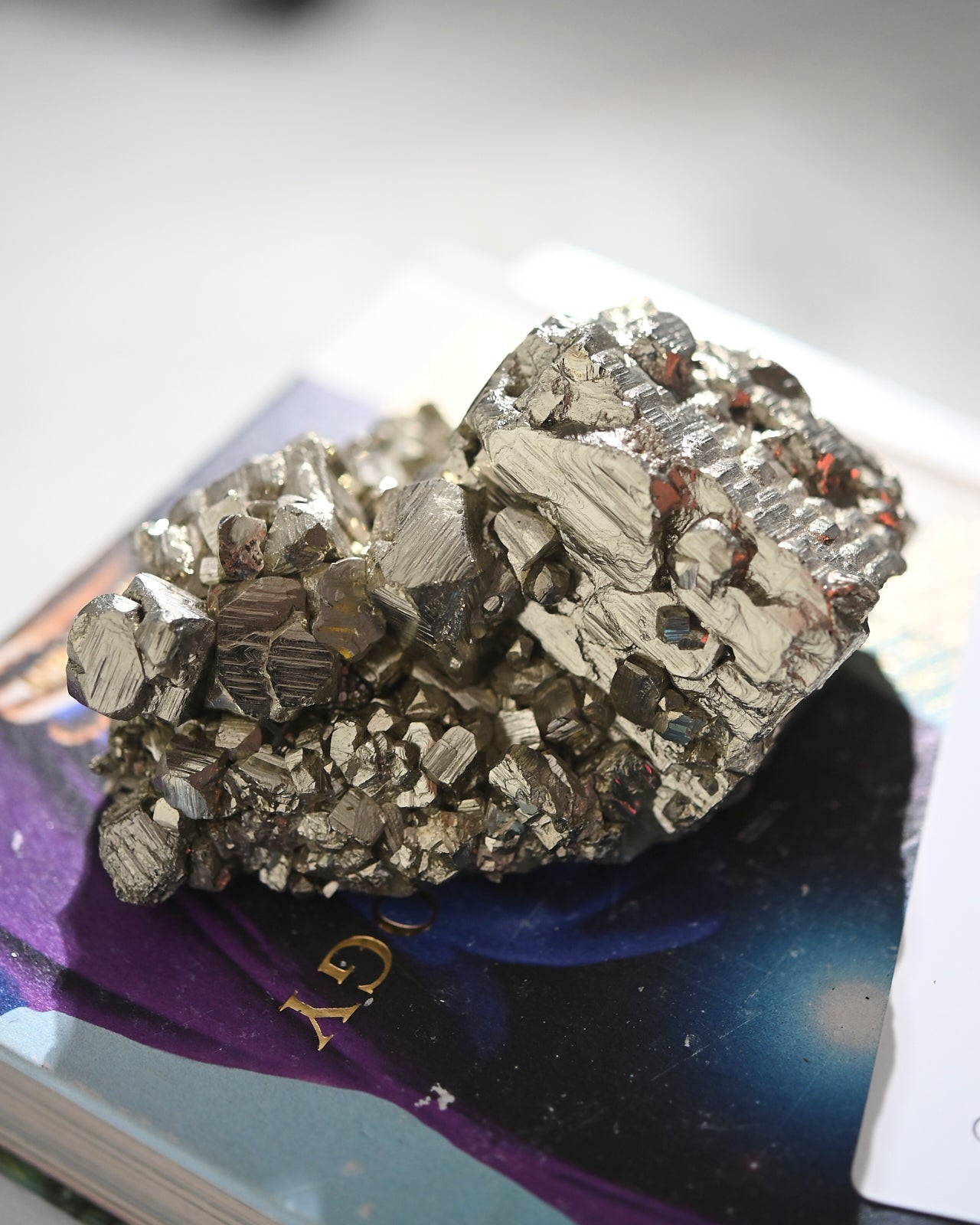Natural Pyrite and Quartz Crystal Cluster - 2.6lbs Healing Stone Specimen for Meditation, Reiki, and Home Decor