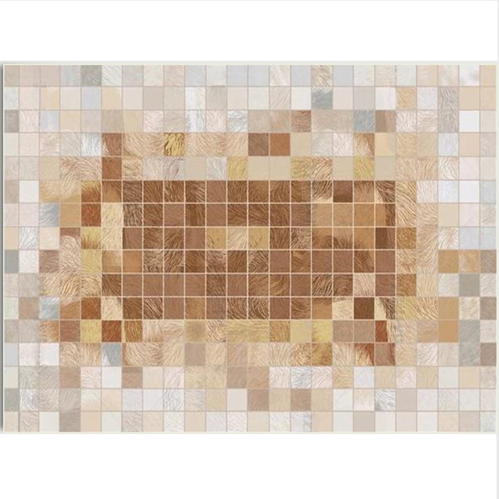 Vintage Abstract Geometric Area Rug - Non-Slip Soft Indoor/Outdoor Carpet 2.6'x5.2' Gold - Perfect for Farmhouse Bedroom, Living Room, Courtyard & Kitchen Runner Mat