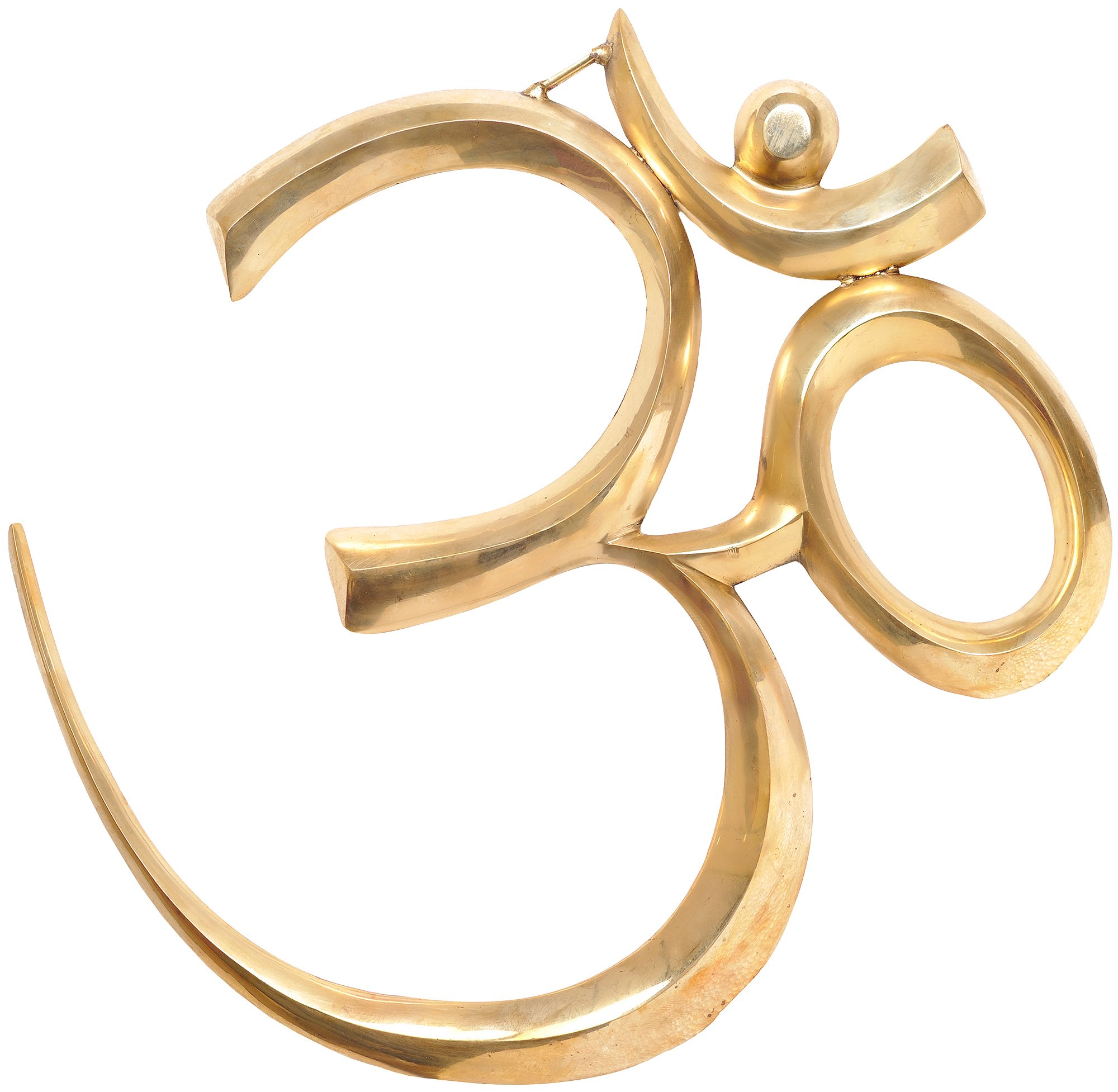 Big Om Wall Hanging - Handmade Brass Hindu Spiritual Decor for Home, Yoga Studio & Meditation Space