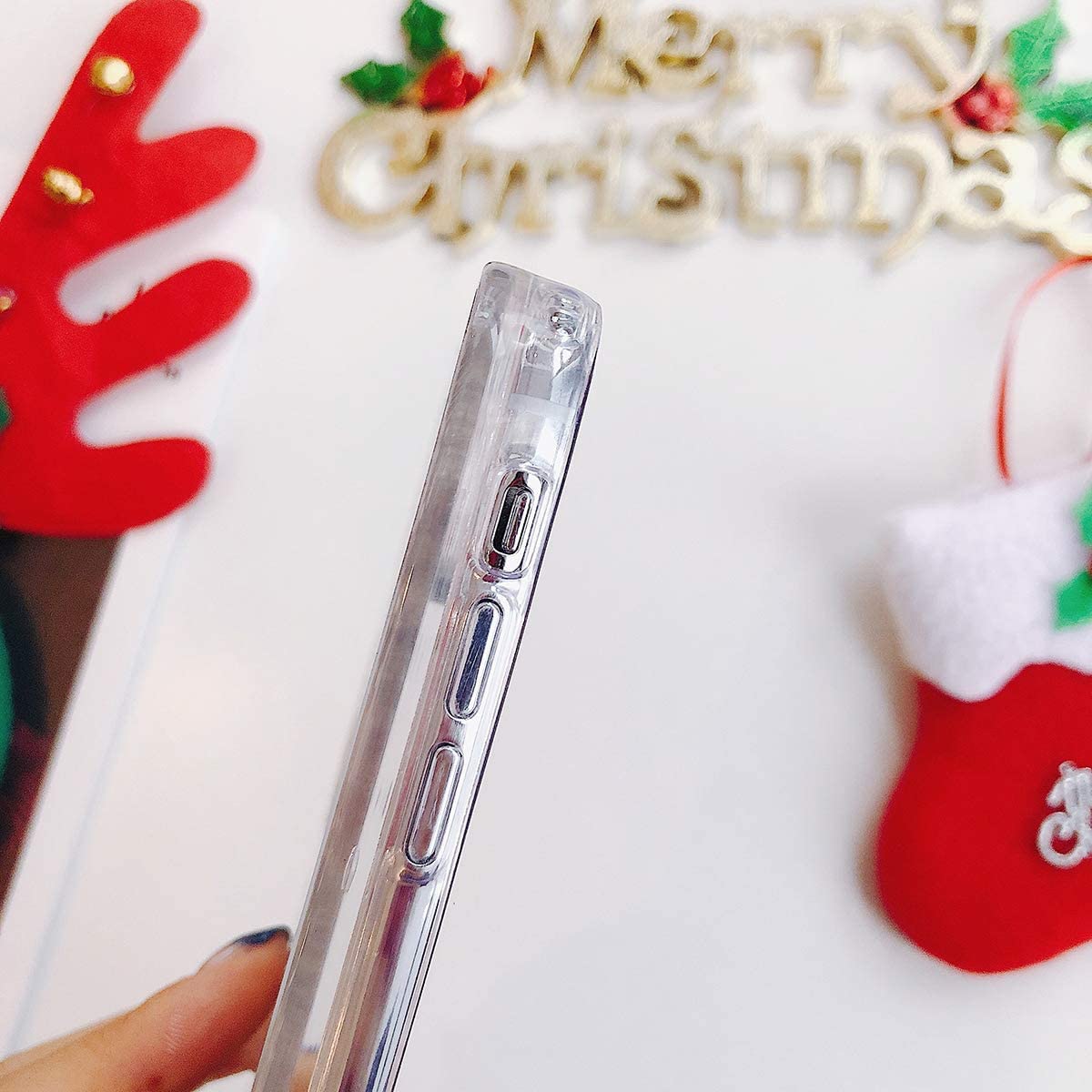 Topwin Christmas Liquid Floating Glitter Case for iPhone 11 Pro Max - Snowman Santa Elk Tree Design, Shockproof Defender Cover for Apple iPhone 11 Pro Max (Gold) | Perfect Holiday Gift & Winter Festival Protection