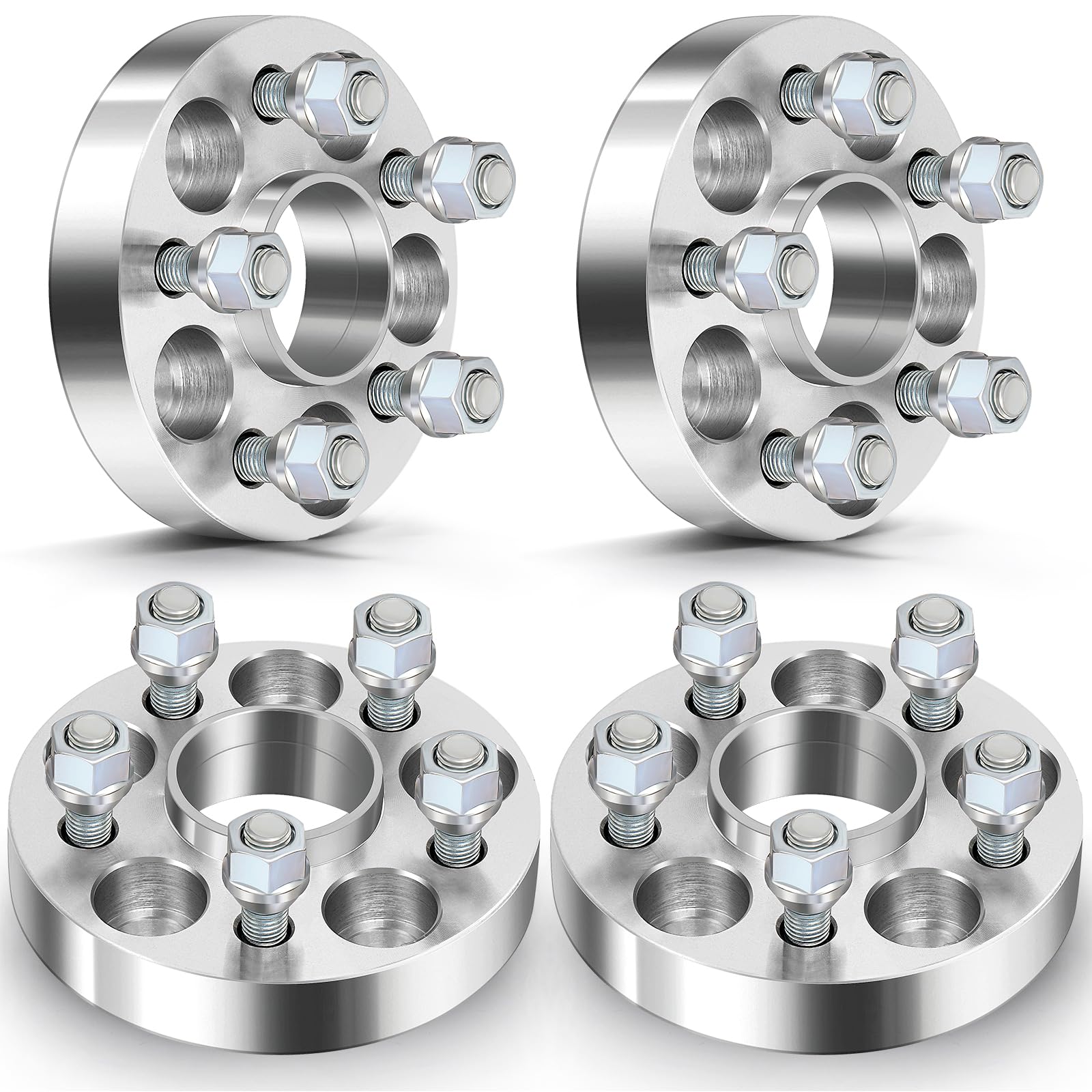 ECCPP 4X 1 Inch 5x100 to 5x100 Hubcentric Wheel Spacers - 5 Lug 57.1mm 12x1.5 Studs - Compatible with 1982-2005 Chevy Cavalier, 1982-1989 Chevy Celebrity, 1984-1993 Dodge Daytona - Perfect for Enhanced Stance & Tire Clearance