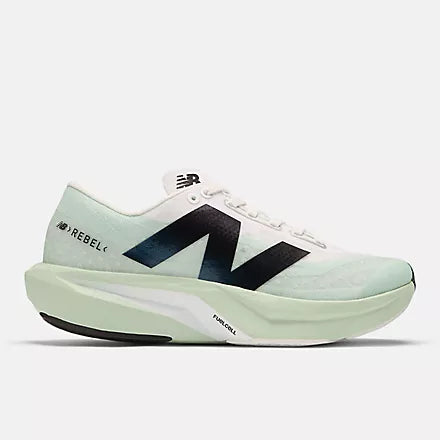 New Balance Women's FuelCell Rebel v4 Running Shoes - Lightweight & Responsive for Training & Racing - Clay Ash/White/Black - Perfect for Road Running, Gym Workouts & Daily Jogging