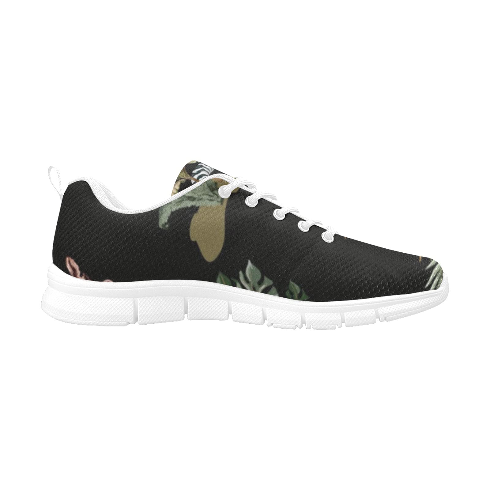 ANANGTEE Women's Fashion Sneakers - Exotic Red Hibiscus Flower Print, Lightweight & Breathable Slip-On Tennis Shoes with Arch Support for Walking, Running & Casual Wear - Perfect for Workouts, Travel & Everyday Comfort