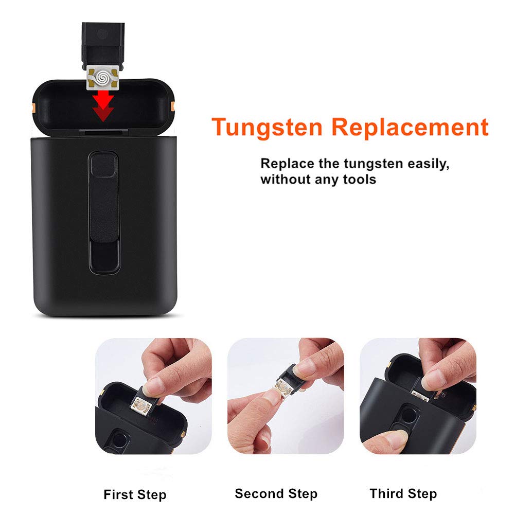 Premium Rechargeable Flameless Windproof Electric Lighter & Cigarette Case Combo - King Size Portable Pack Holds 20 Regular Cigarettes, USB Charging, 2-in-1 Design (Red) - Perfect for Travel, Camping, and Outdoor Smoking