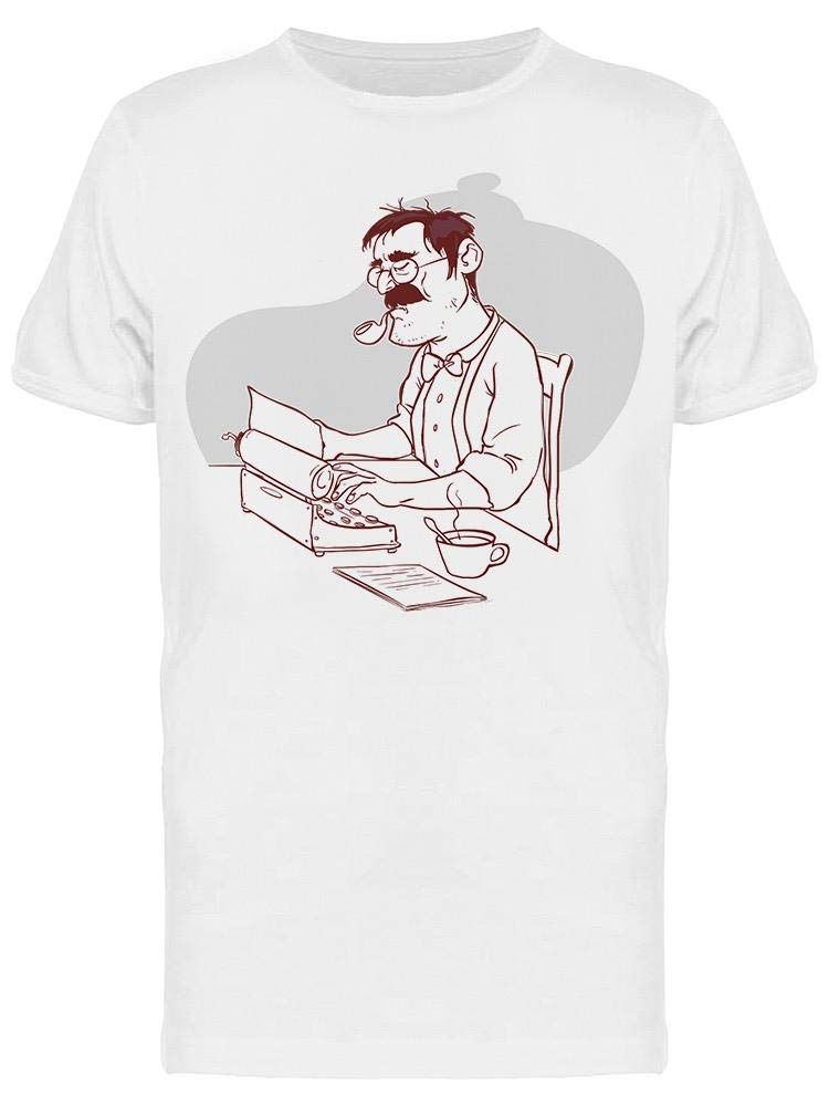 Smartprints Novelist Clipart Graphic T-Shirt for Men - Comfortable Cotton Tee for Casual Wear, Gifts & Everyday Outfits