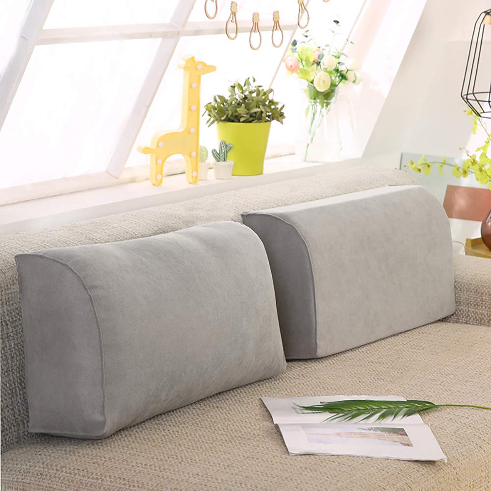 Triangular Wedge Pillow for Bed - Upholstered Backrest Cushion with Headboard Support, Perfect for Sitting Up in Bed, Reading, Relaxing - Great for Sofa, Chair & Bed Use (Ideal for Back Pain Relief, Nursing, Watching TV)