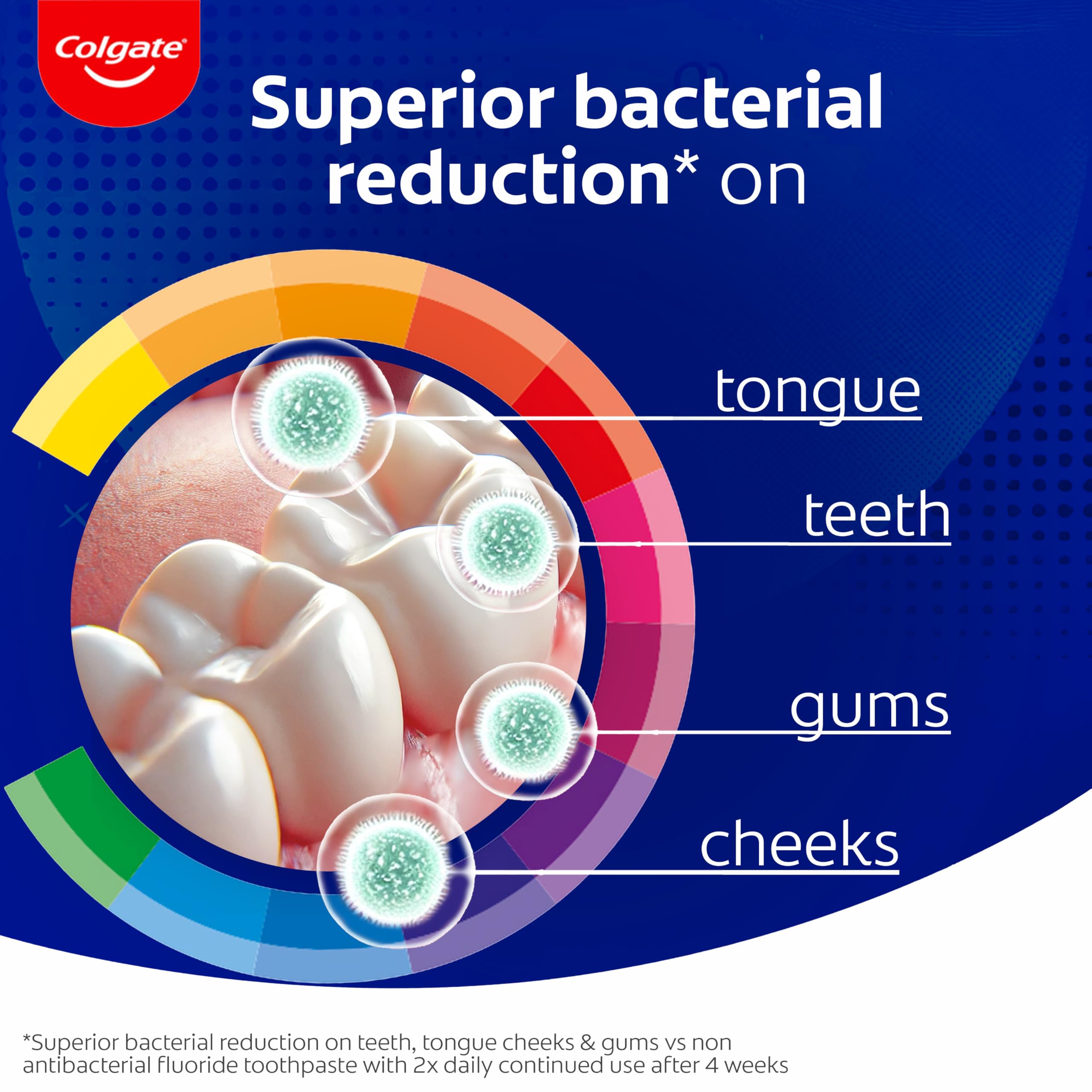 Colgate Total Whitening Toothpaste 125ml with Fluoride for Teeth Whitening & 24-Hour Protection | Antibacterial Zinc Technology | Clinically Proven | Ideal for Daily Oral Care & Fresh Breath
