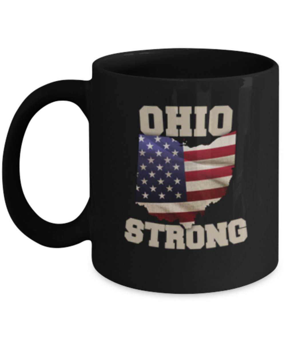ZAPBEST Ohio State Strong Black Coffee Mug - 11oz Ceramic Funny Tea Cup, Office Gift for Coffee Lovers | Perfect for Home, Office & College Dorm Use
