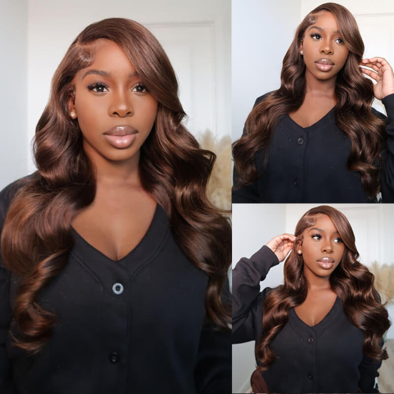 Eullair 28 Inch Body Wave Human Hair Wig with 13x4 Lace Frontal - Natural Wavy Colored Wig for Fall | Affordable & Cost-Effective Choice | Perfect for Daily Wear, Cosplay, and Special Occasions