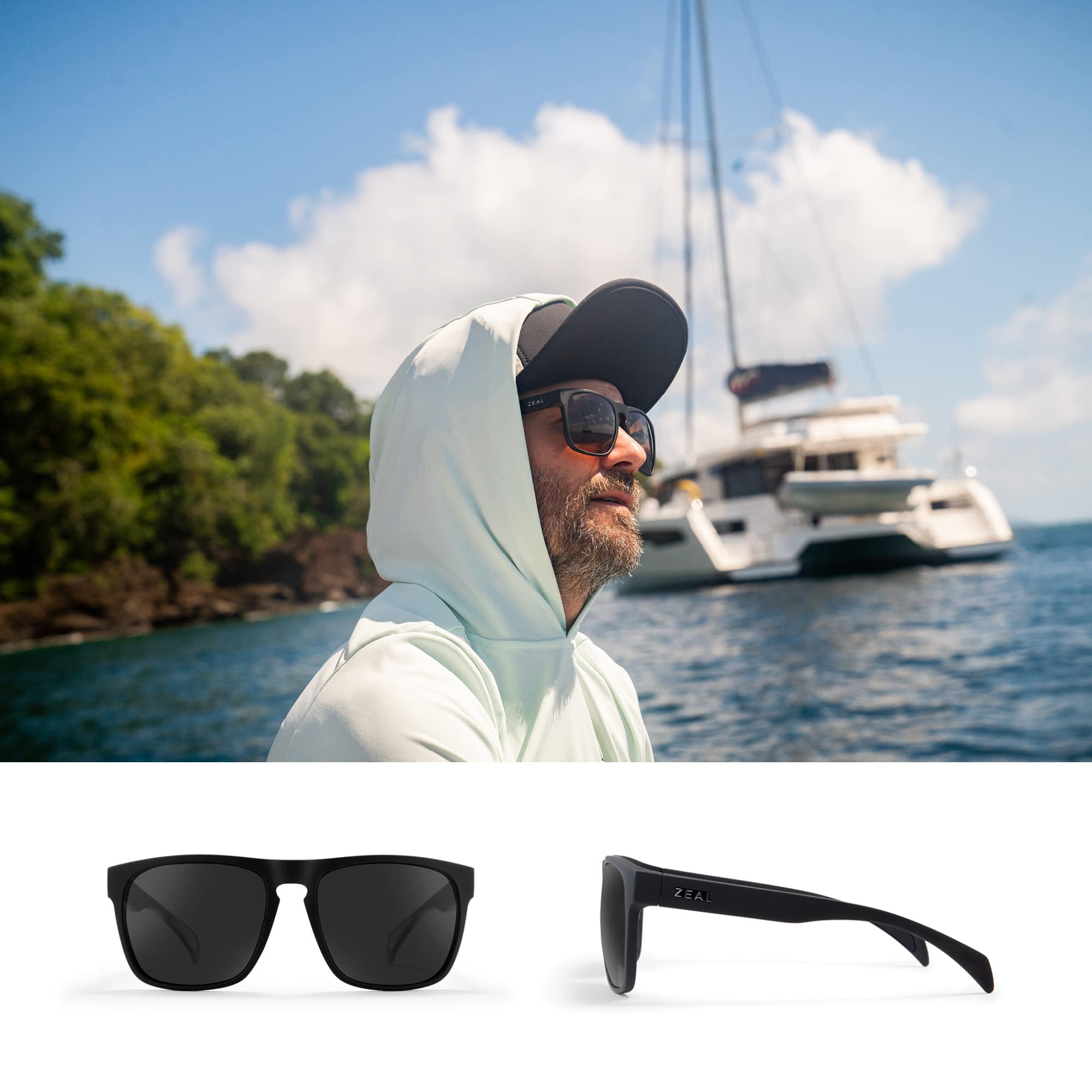 Zeal Optics Capitol Polarized Sunglasses for Men & Women - Eco-Friendly Plant-Based Frame - UV Protection for Outdoor Activities, Hiking, Beach & Driving