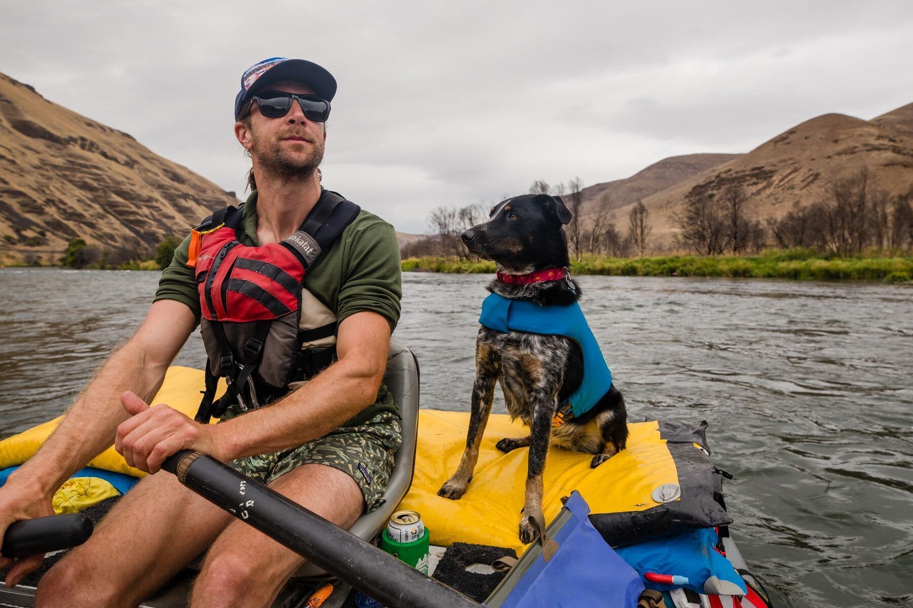 Ruffwear Collar Flat Out - Nature-Inspired Colorado River Design - Durable Dog Collar for Hiking, Camping & Outdoor Adventures